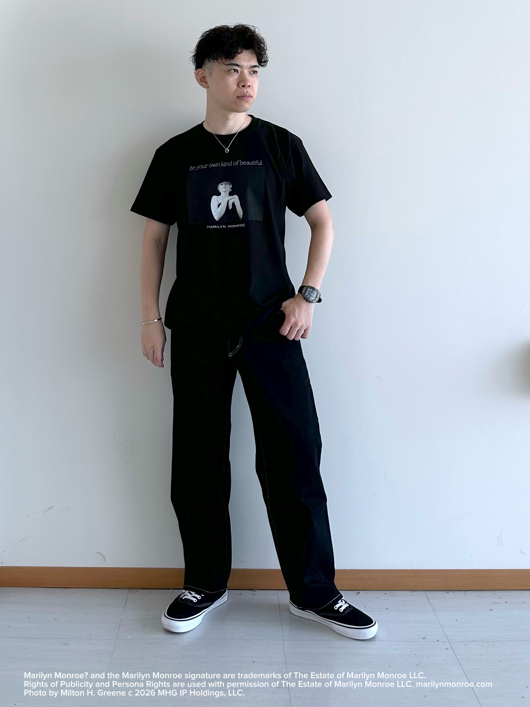 イッシーさんの「TAKEO KIKUCHI｜【別注】マリリン・モンロー/フォトTシャツ」を使ったコーディネート
