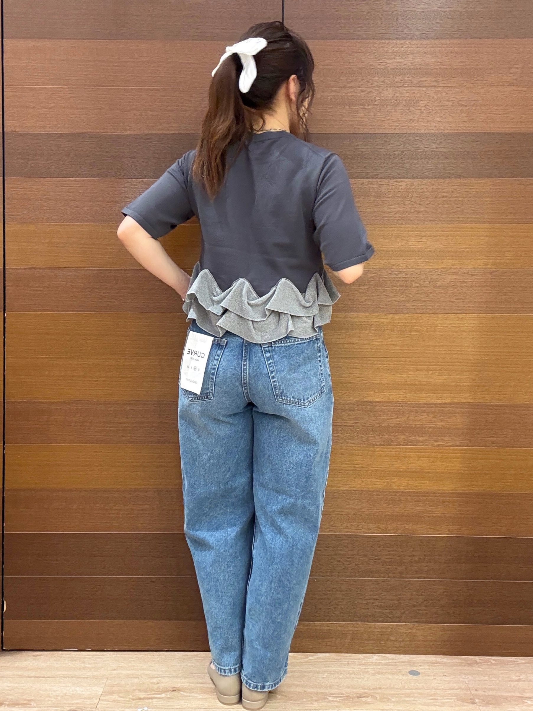 maichiさんの「OPAQUE.CLIP｜【UVケア／遮熱性】裾フリルヘンリーネックニット《抗ピル／洗濯機OK》」を使ったコーディネート