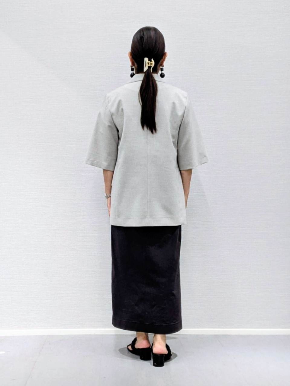 makkyさんの「UNTITLED｜【シワになりにくい/セットアップ可/接触冷感】ハーフスリーブジャケット」を使ったコーディネート
