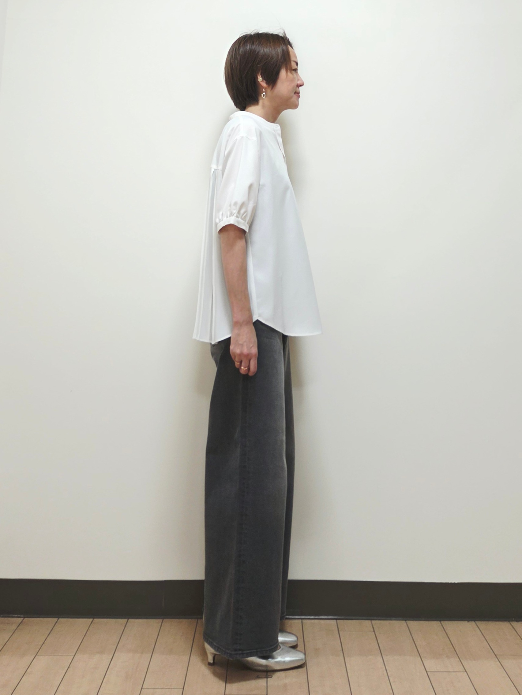 yuuさんの「Reflect｜【手洗い可】異素材ドッキングブラウス」を使ったコーディネート