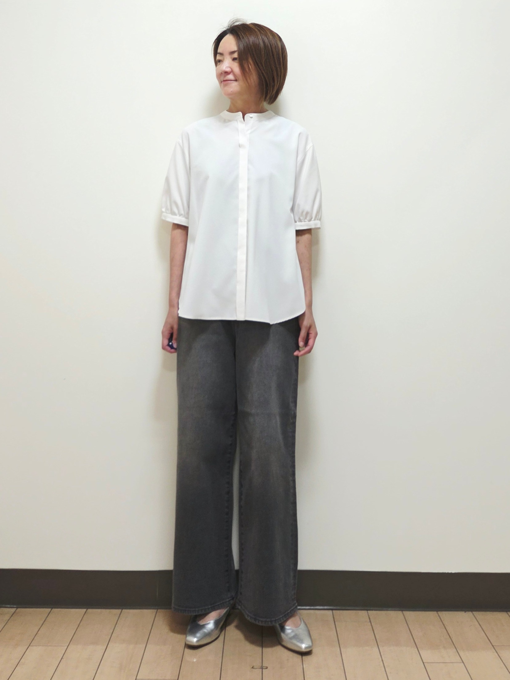 yuuさんの「Reflect｜【手洗い可】異素材ドッキングブラウス」を使ったコーディネート