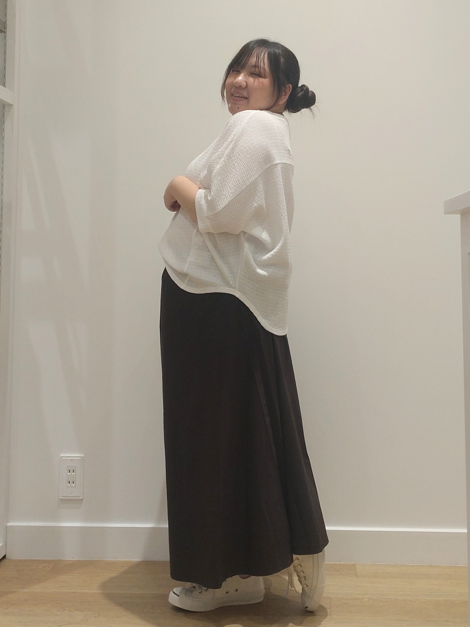 yuzuhaさんの「Dessin｜シュリンクジャージ カットソー」を使ったコーディネート