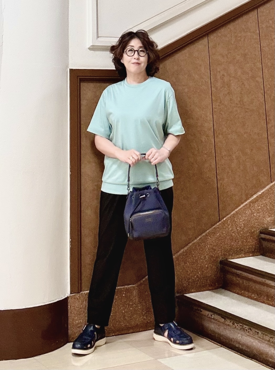 のぐみさんの「TAKEO KIKUCHI｜【接触冷感】アイスクリアコットン Tシャツ」を使ったコーディネート