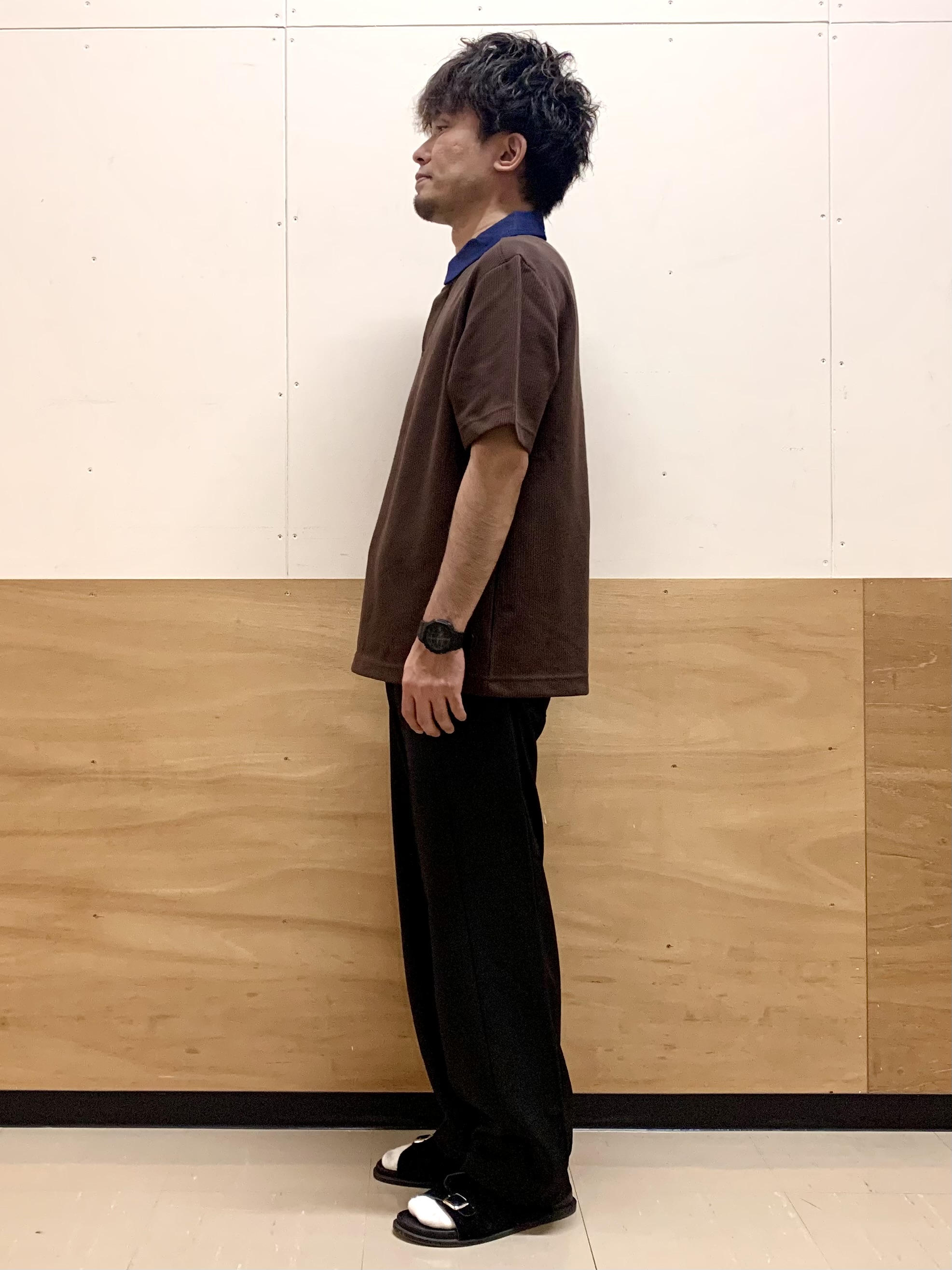 MATUさんの「THE SHOP TK｜【洗濯機OK】デニム襟 半袖ポロシャツ」を使ったコーディネート