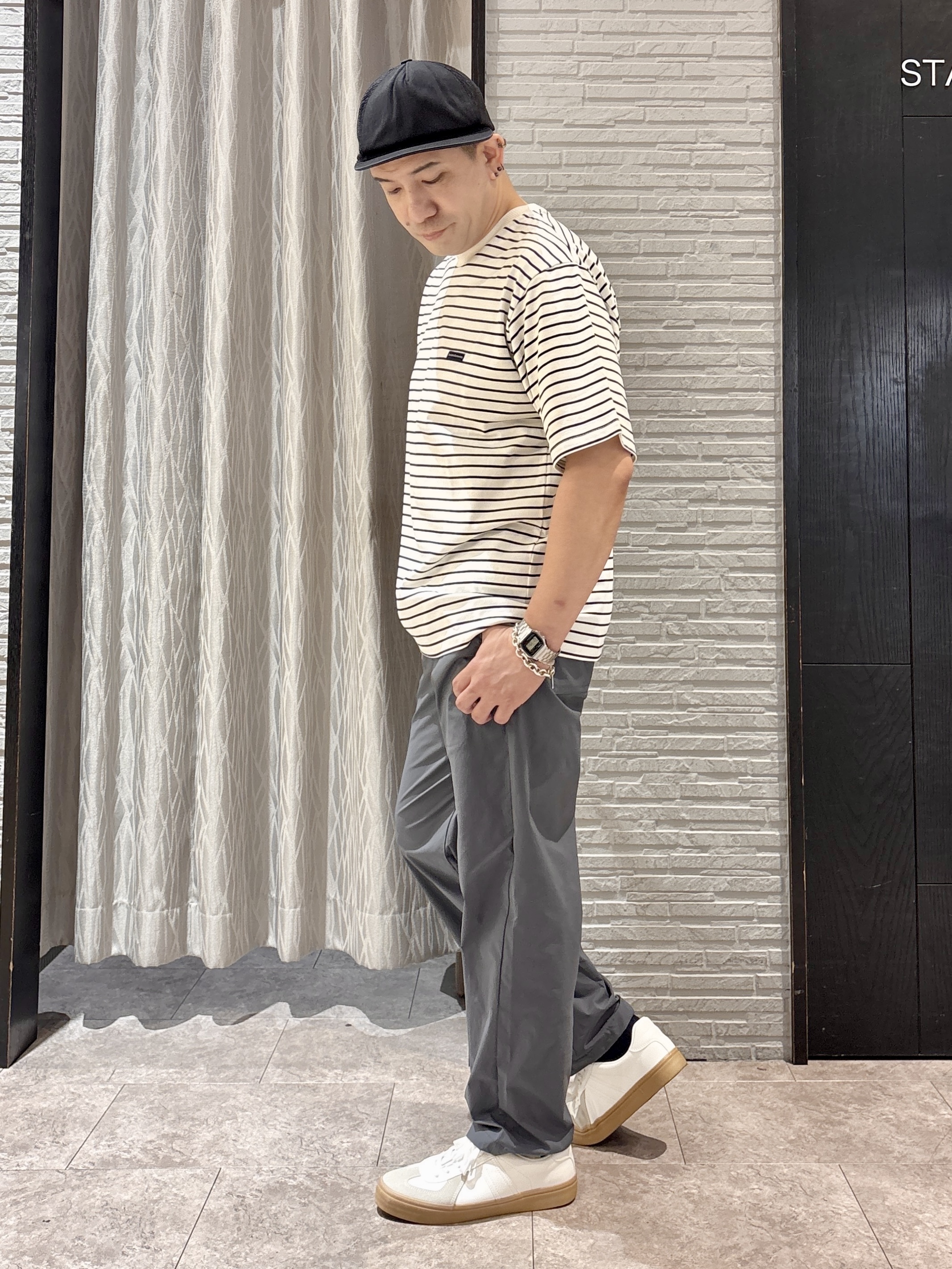 Pーyamaさんの「THE SHOP TK｜【接触冷感/洗濯機OK/セットアップ可】ナイロンストレッチ半袖シャツ」を使ったコーディネート