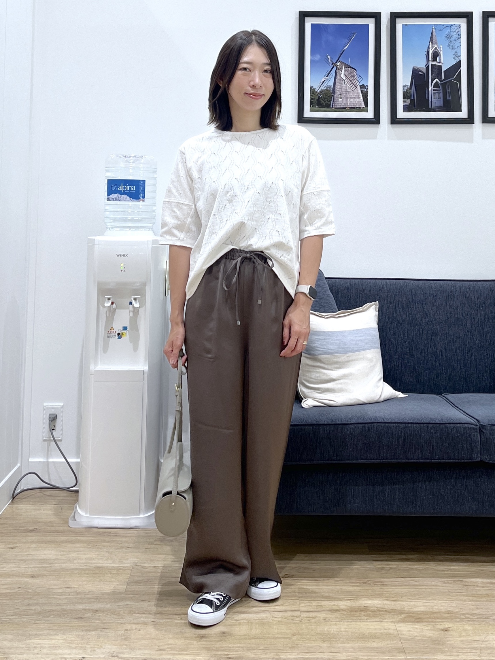 canaさんの「Dessin｜【マシンウォッシャブル】5分袖レースカットソー」を使ったコーディネート