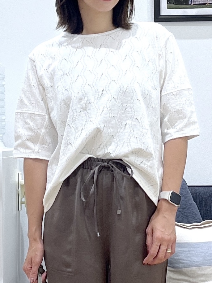canaさんの「Dessin｜【マシンウォッシャブル】5分袖レースカットソー」を使ったコーディネート