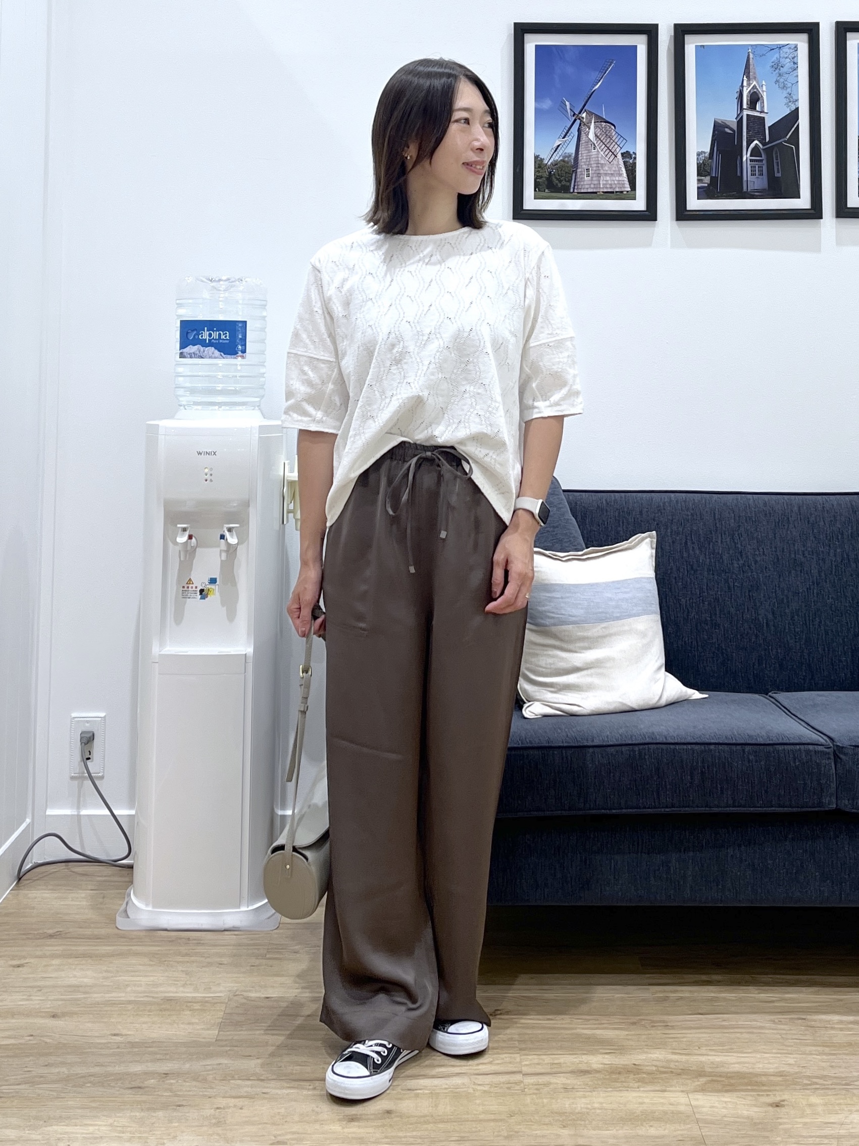 canaさんの「Dessin｜【マシンウォッシャブル】5分袖レースカットソー」を使ったコーディネート