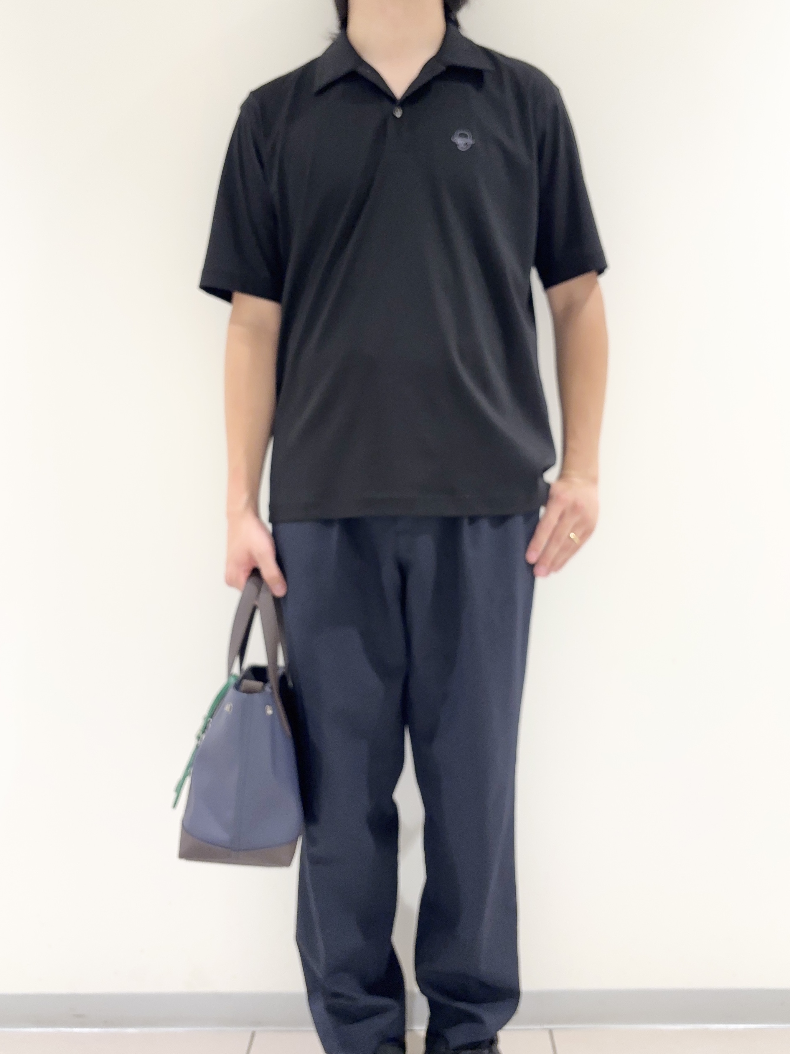 及川さんの「TAKEO KIKUCHI｜【接触冷感】アイスクリアコットン ワンポイント ポロシャツ」を使ったコーディネート