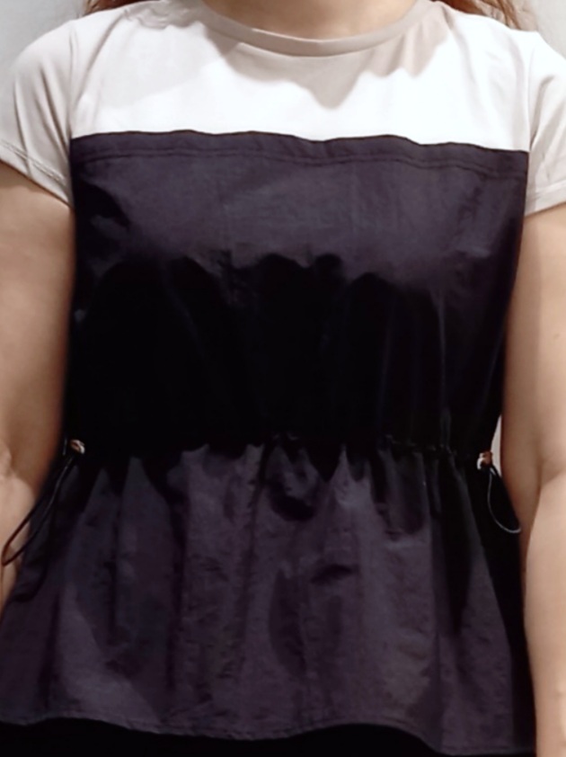 miiさんの「grove｜【低身長さんも選べる着丈・洗濯機◎】1枚で旬顔！Tシャツドッキングドロストワンピース」を使ったコーディネート
