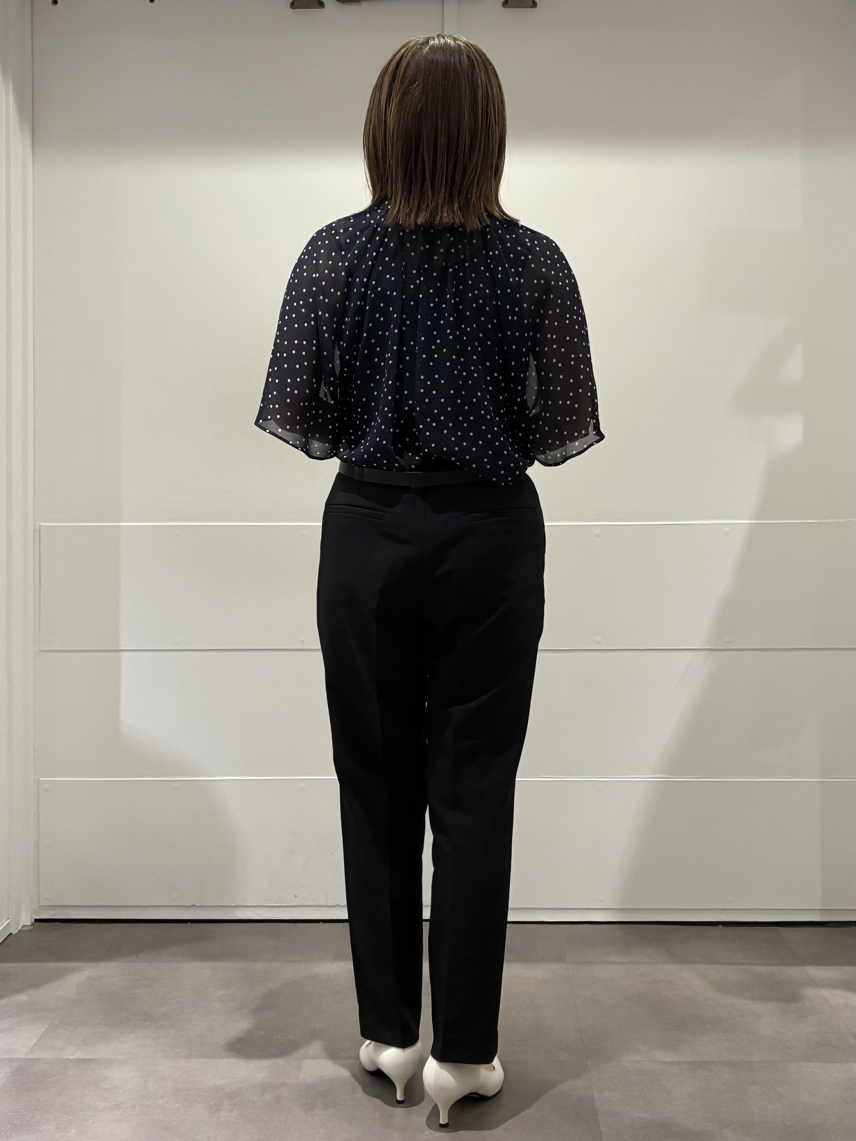 ちいさんの「Reflect｜【セットアップ／手洗い可】ドット柄シアーブラウス」を使ったコーディネート