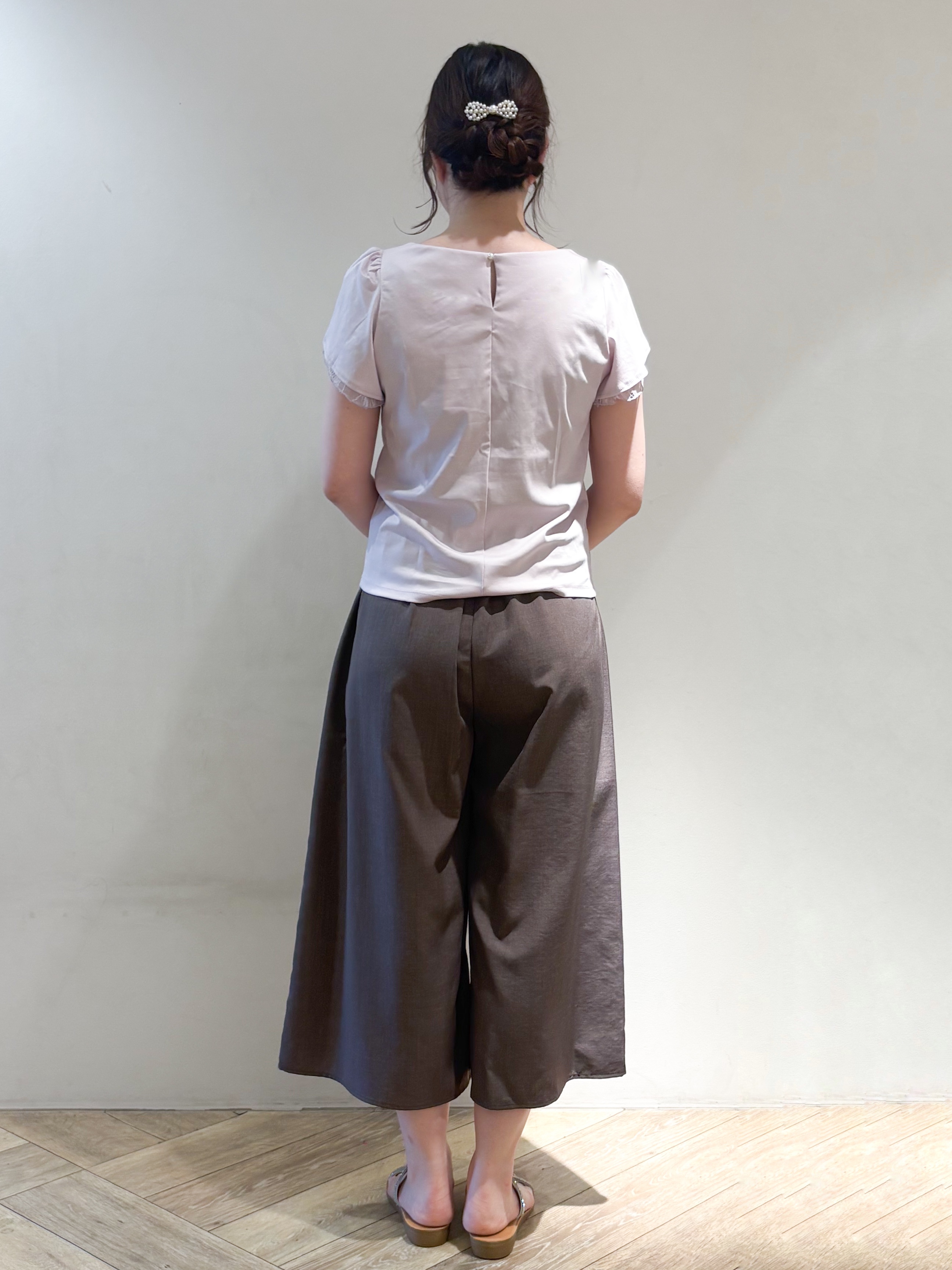 sayaさんの「index｜【接触冷感／UVケア】ハートネックレースレイヤードトップス《洗濯機OK／6col》」を使ったコーディネート