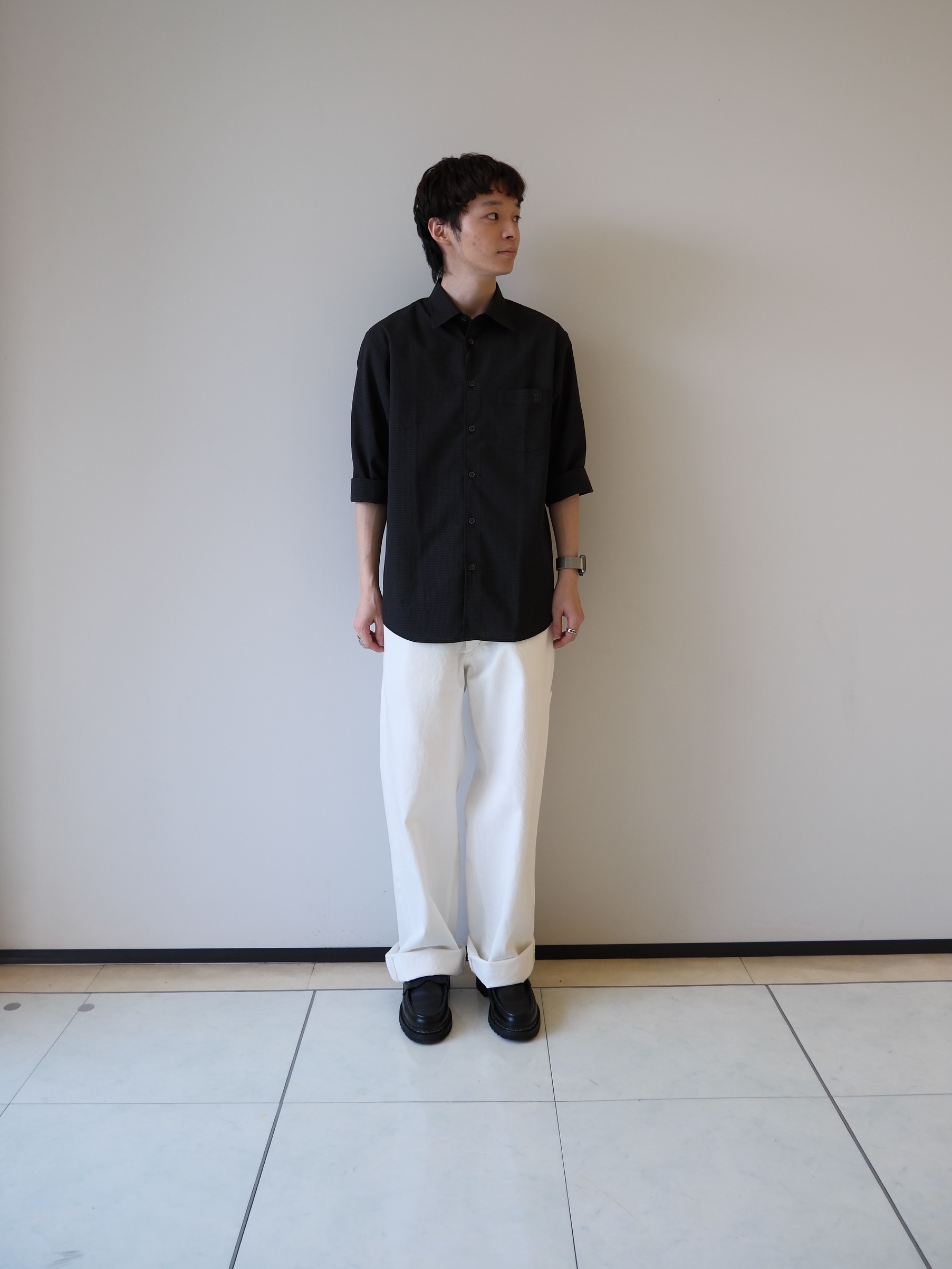 Neoさんの「TAKEO KIKUCHI｜【日本製】DotAir（R）サッカー7分袖シャツ」を使ったコーディネート