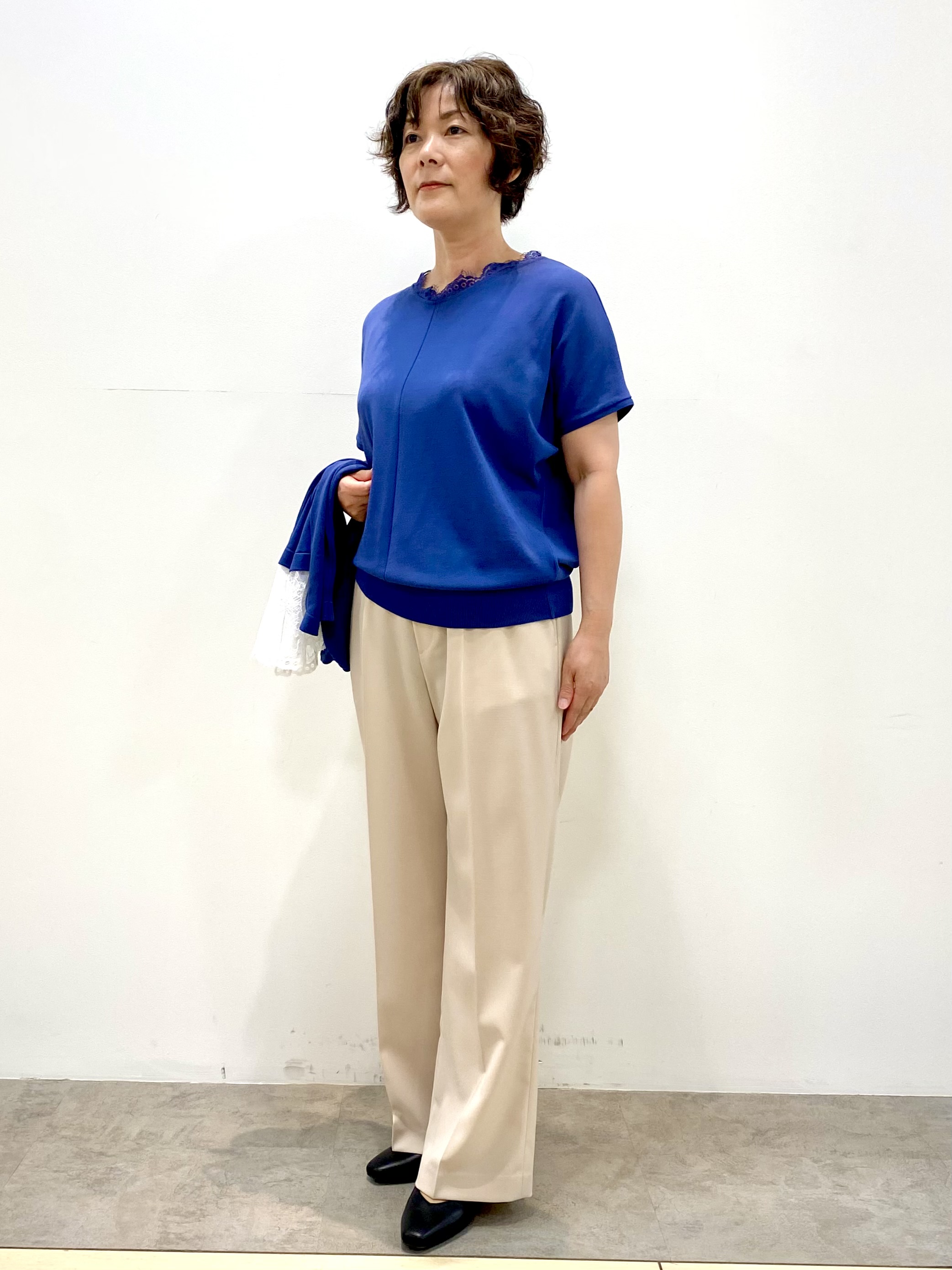 oharaさんの「Reflect｜【二の腕カバー／手洗い可】ネックレース フレンチスリーブニット」を使ったコーディネート