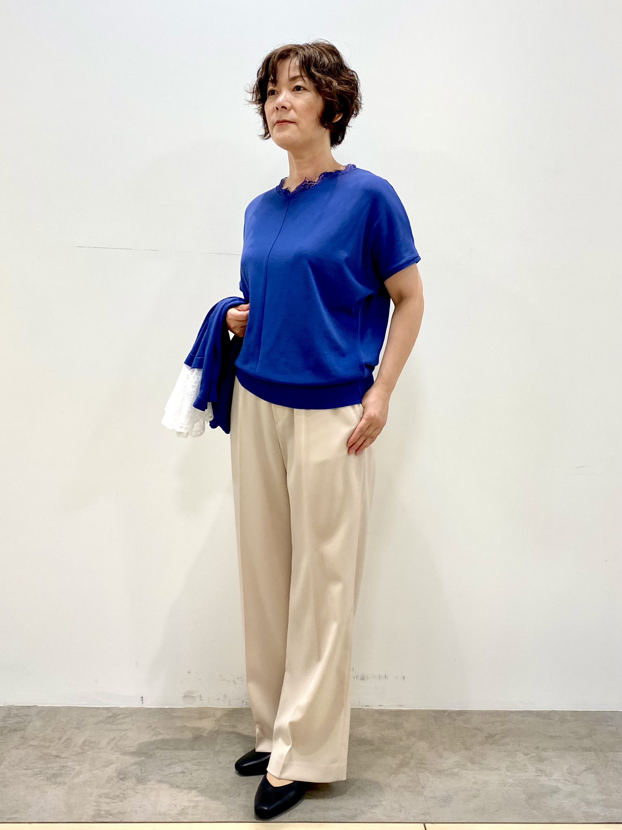 oharaさんの「Reflect｜【二の腕カバー／手洗い可】ネックレース フレンチスリーブニット」を使ったコーディネート