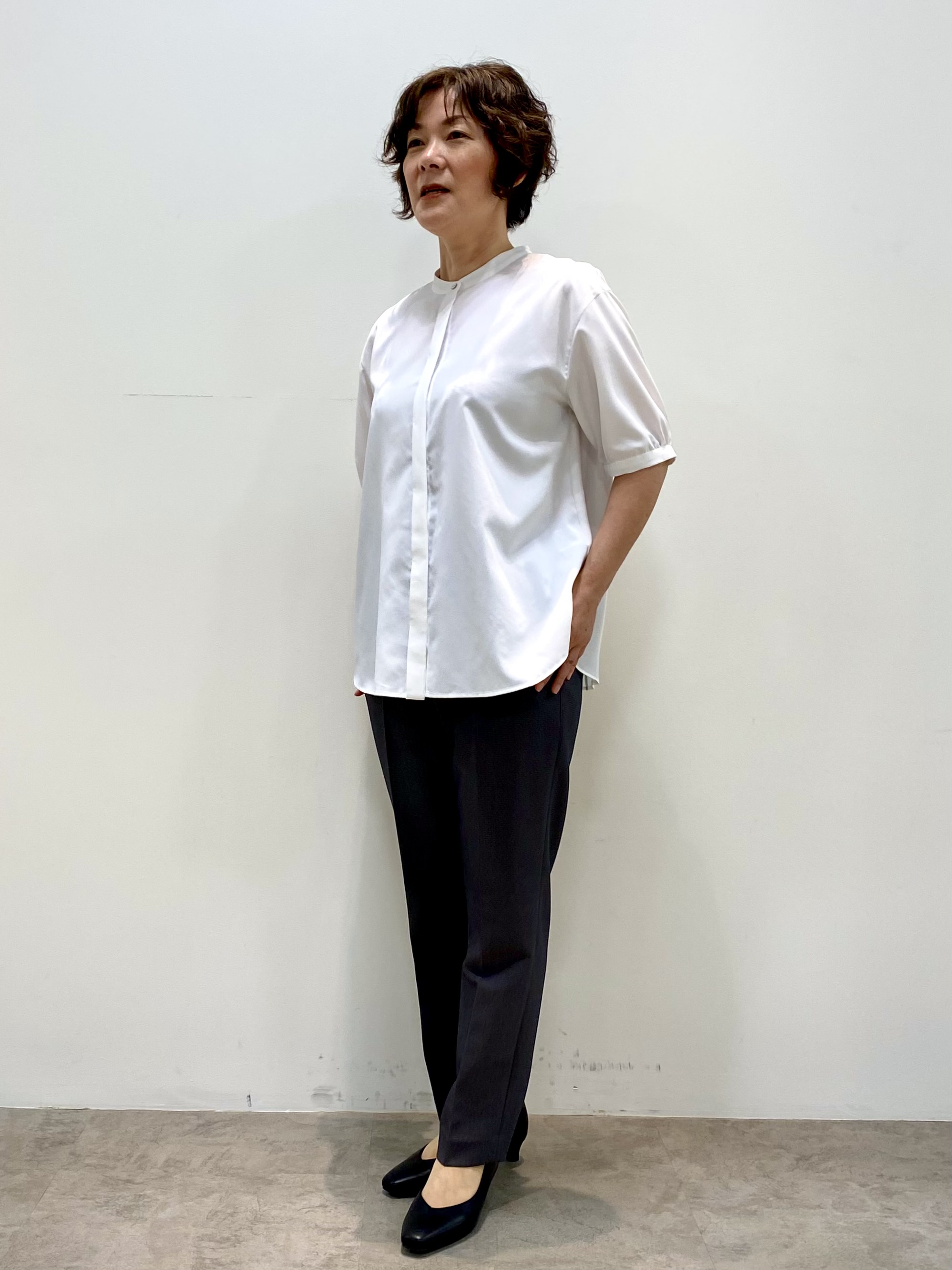 oharaさんの「Reflect｜【手洗い可】異素材ドッキングブラウス」を使ったコーディネート