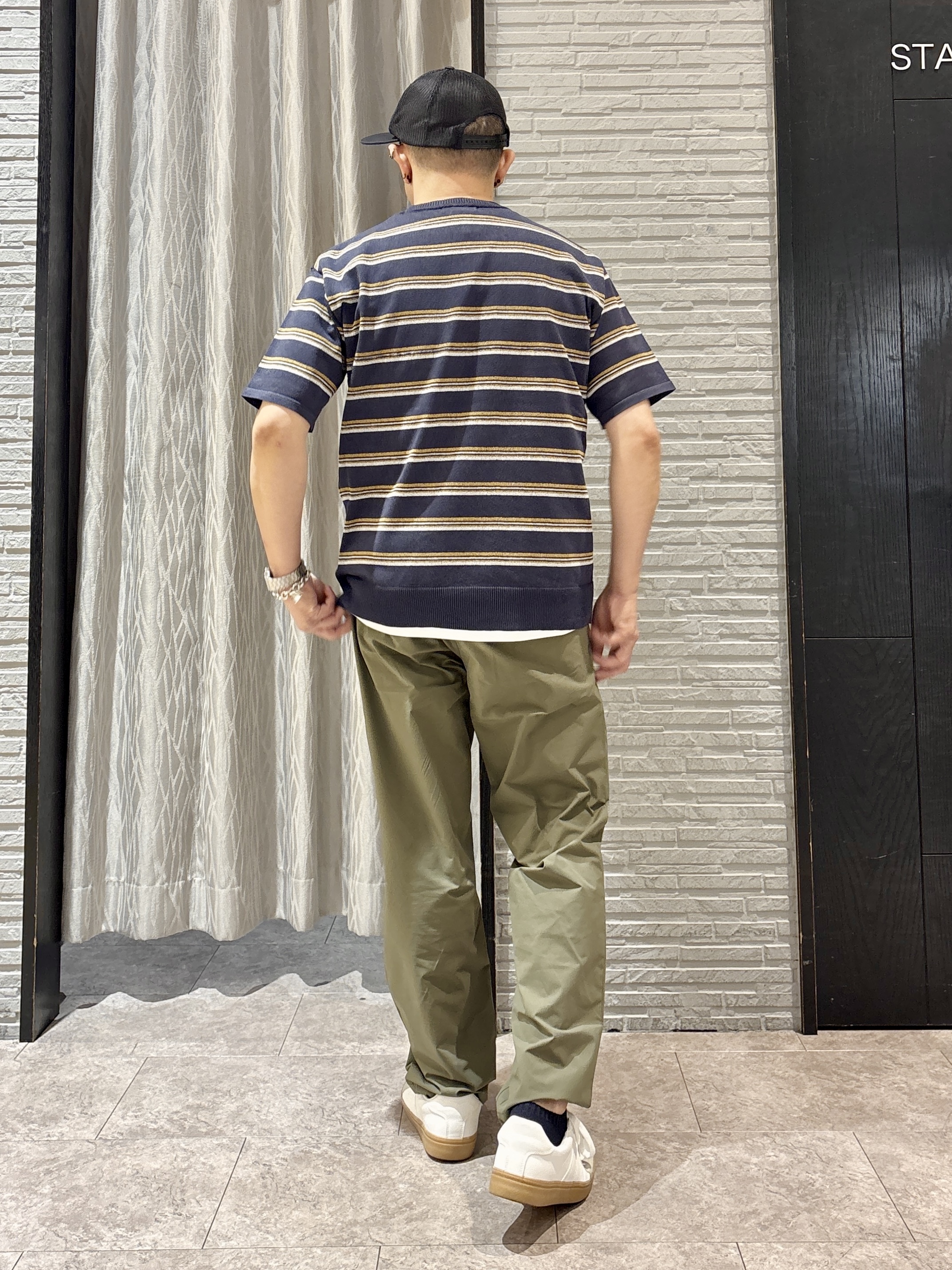 Pーyamaさんの「THE SHOP TK｜【抗菌防臭／UVカット／洗濯機OK】和紙混 半袖ニット」を使ったコーディネート
