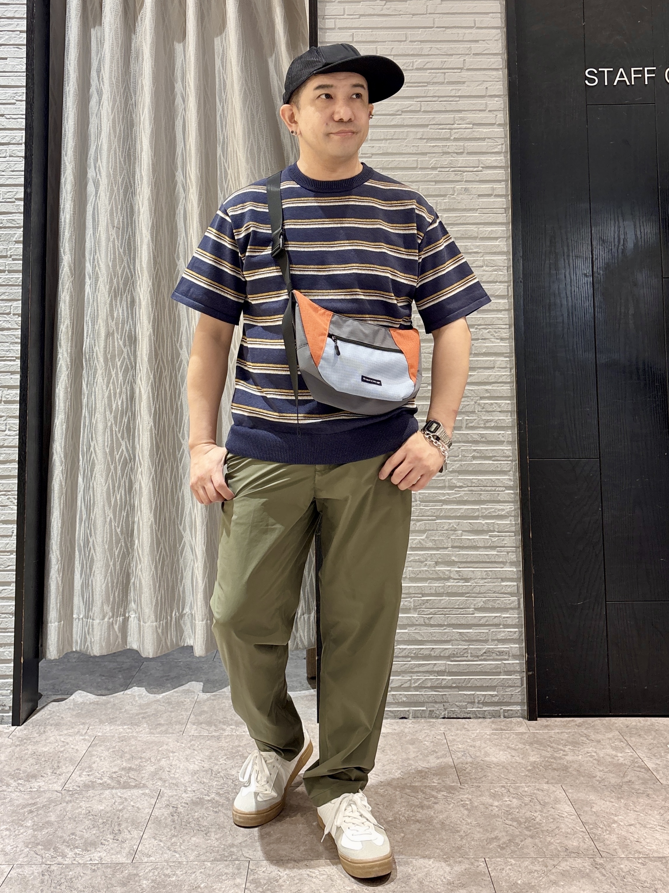 Pーyamaさんの「THE SHOP TK｜【抗菌防臭／UVカット／洗濯機OK】和紙混 半袖ニット」を使ったコーディネート