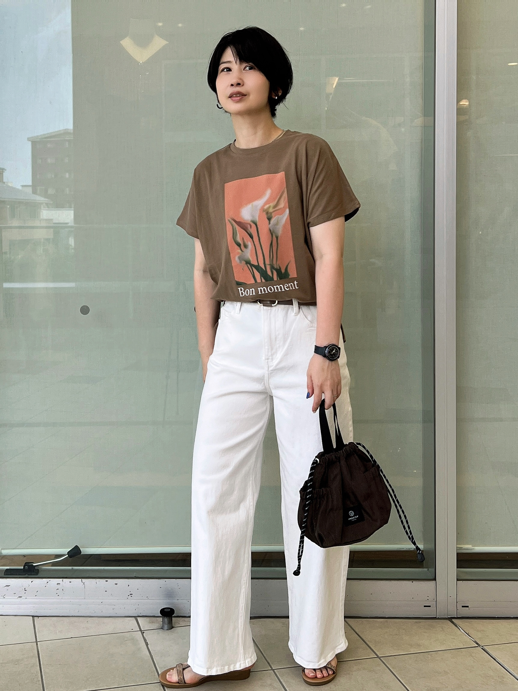 yo-koさんの「OPAQUE.CLIP｜フォトプリントTシャツ【洗濯機OK】」を使ったコーディネート