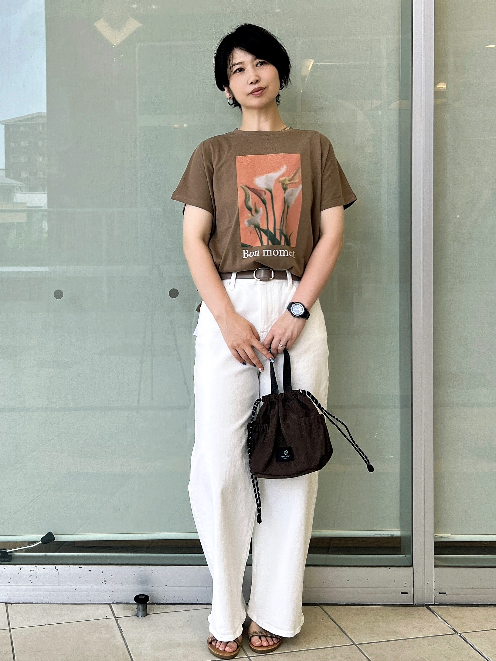 yo-koさんの「OPAQUE.CLIP｜フォトプリントTシャツ【洗濯機OK】」を使ったコーディネート