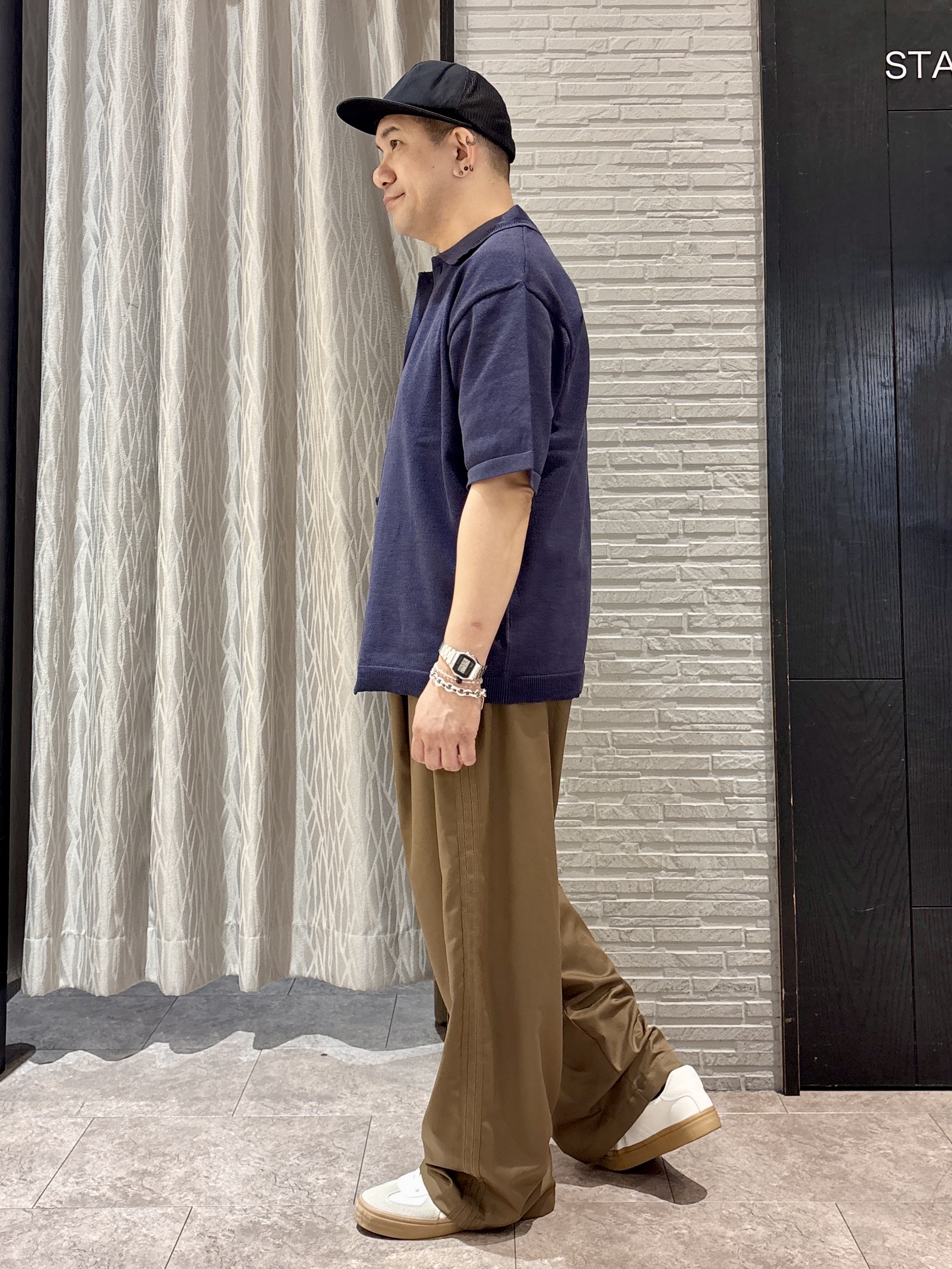 Pーyamaさんの「THE SHOP TK｜【抗菌防臭／UVカット／洗濯機OK】和紙混 半袖ニットシャツ」を使ったコーディネート