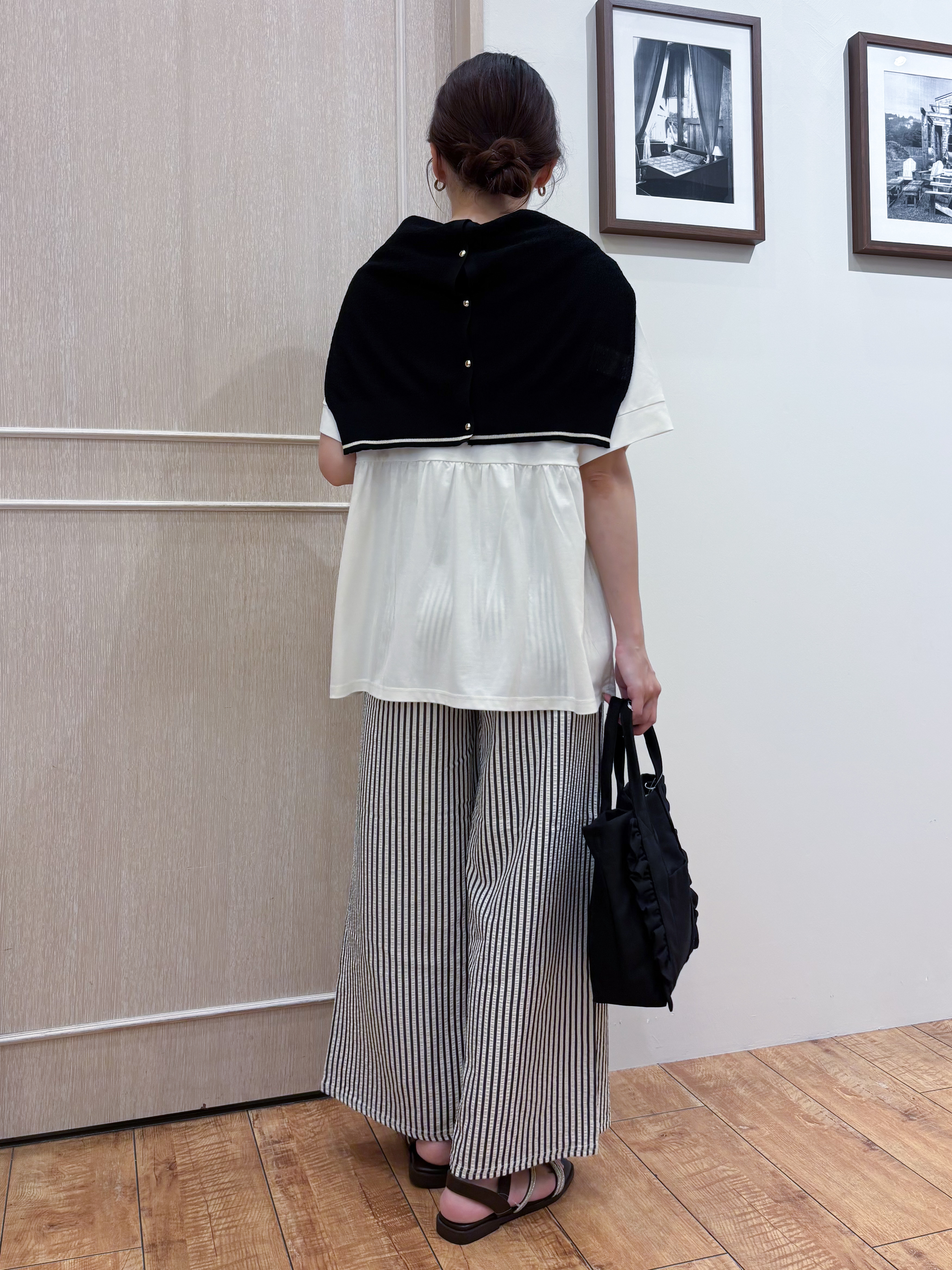 なみさんの「SHOO･LA･RUE｜【S-LL/洗濯機可】さらっとタッチ ほんのりシアーカーディガン」を使ったコーディネート
