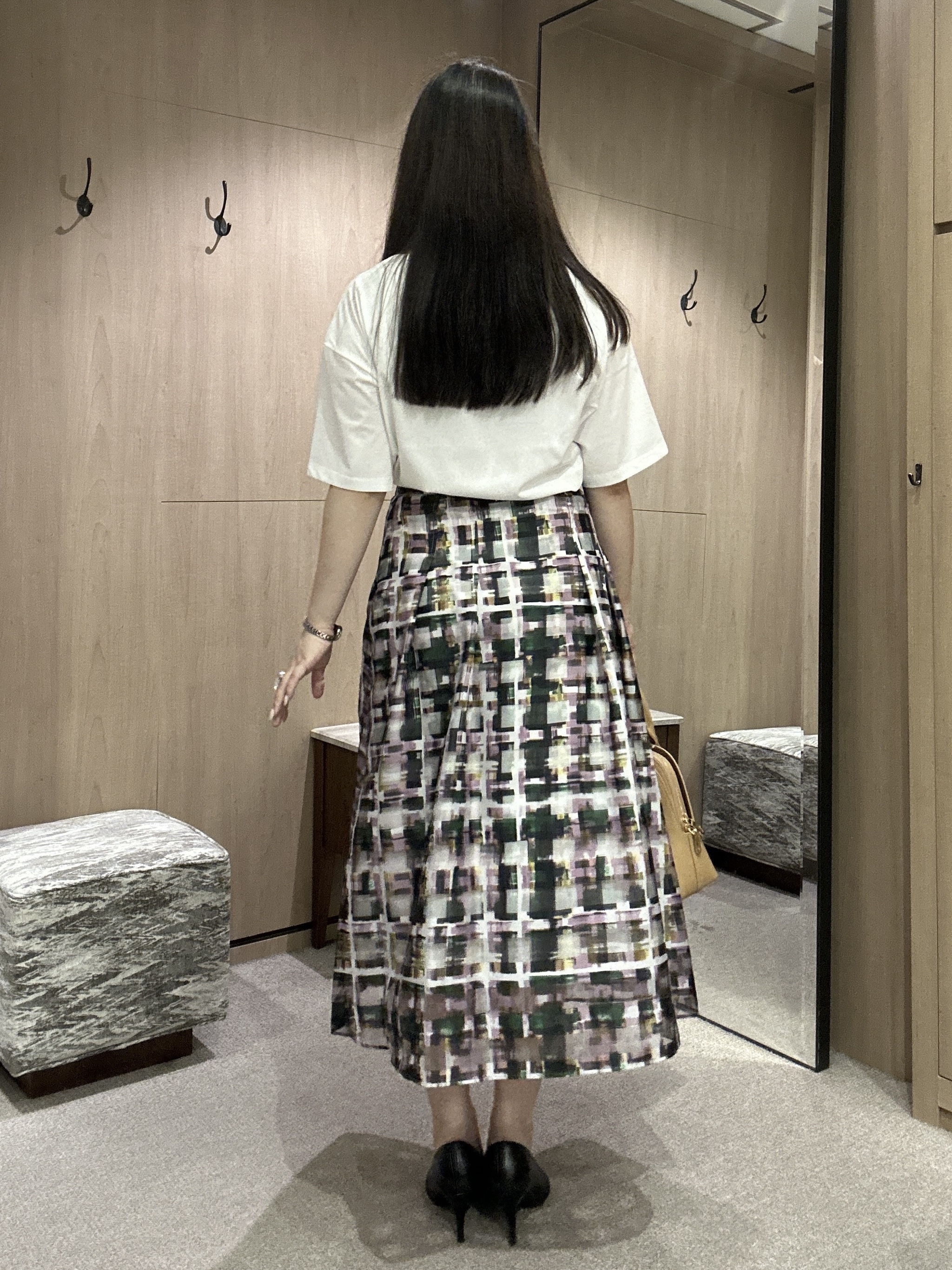 YURIさんの「UNTITLED｜カラーチェックフレアスカート」を使ったコーディネート