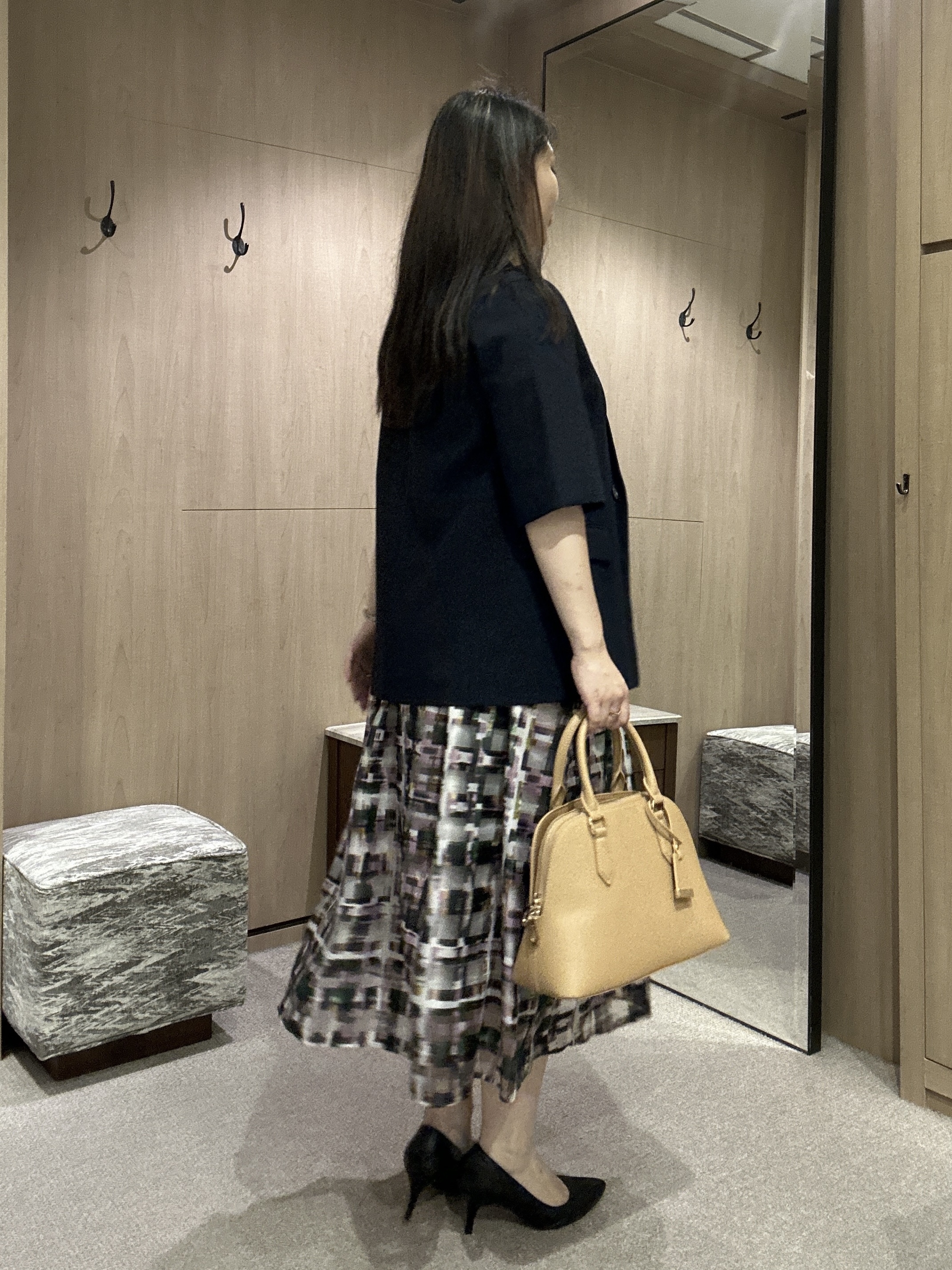 YURIさんの「UNTITLED｜カラーチェックフレアスカート」を使ったコーディネート