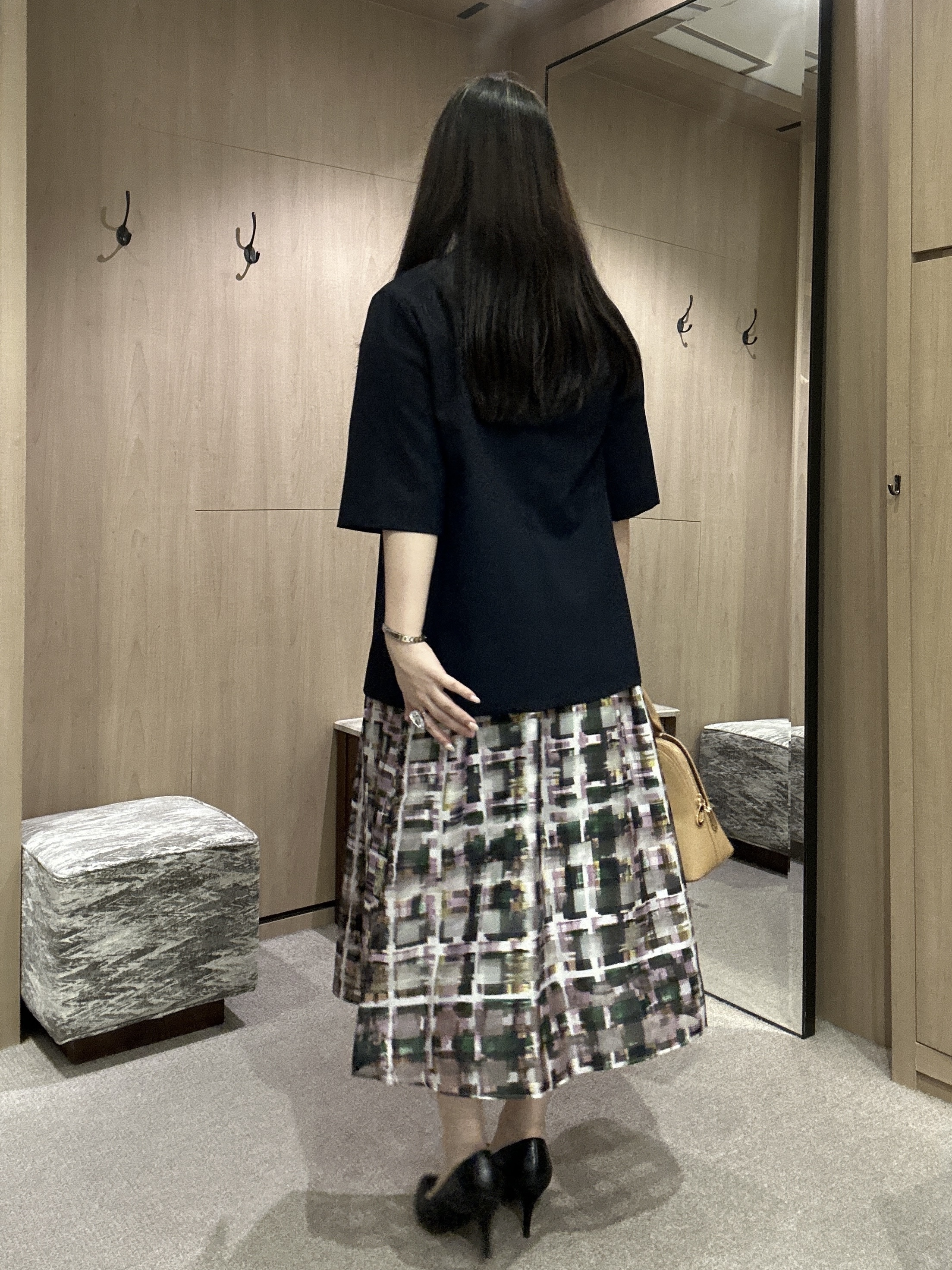 YURIさんの「UNTITLED｜カラーチェックフレアスカート」を使ったコーディネート