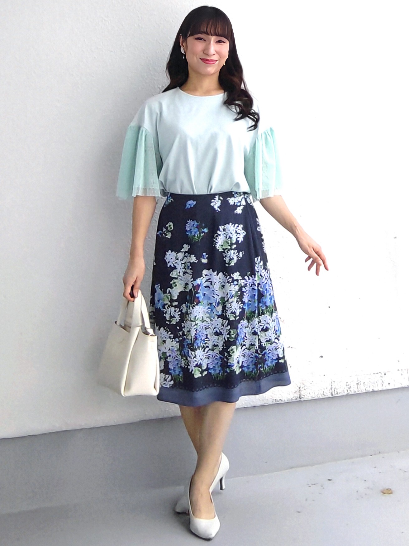keinaさんの「SunaUna｜チュール袖カットソー」を使ったコーディネート