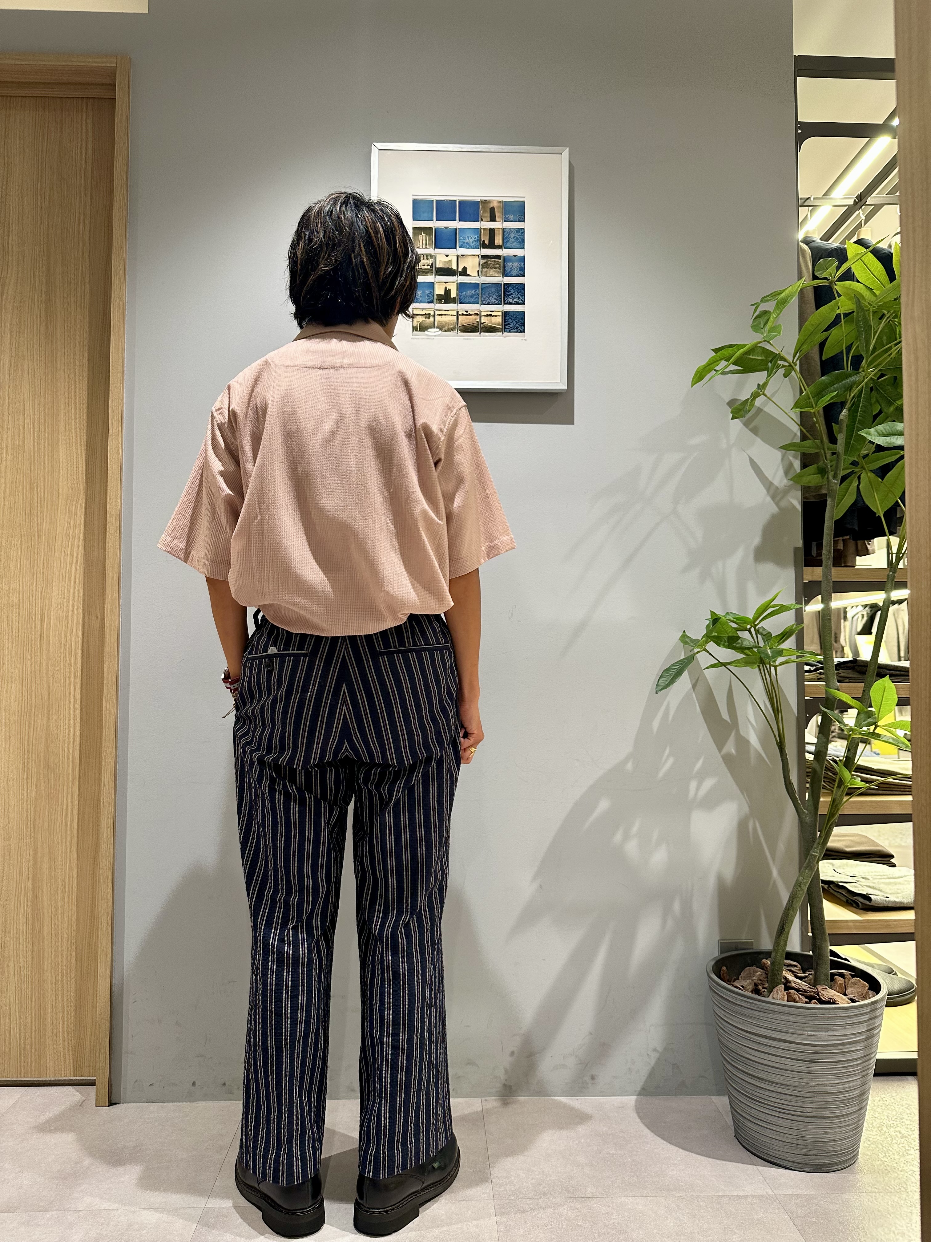 obaさんの「TAKEO KIKUCHI｜【通気性】トリコットサッカー オープンカラー シャツ」を使ったコーディネート