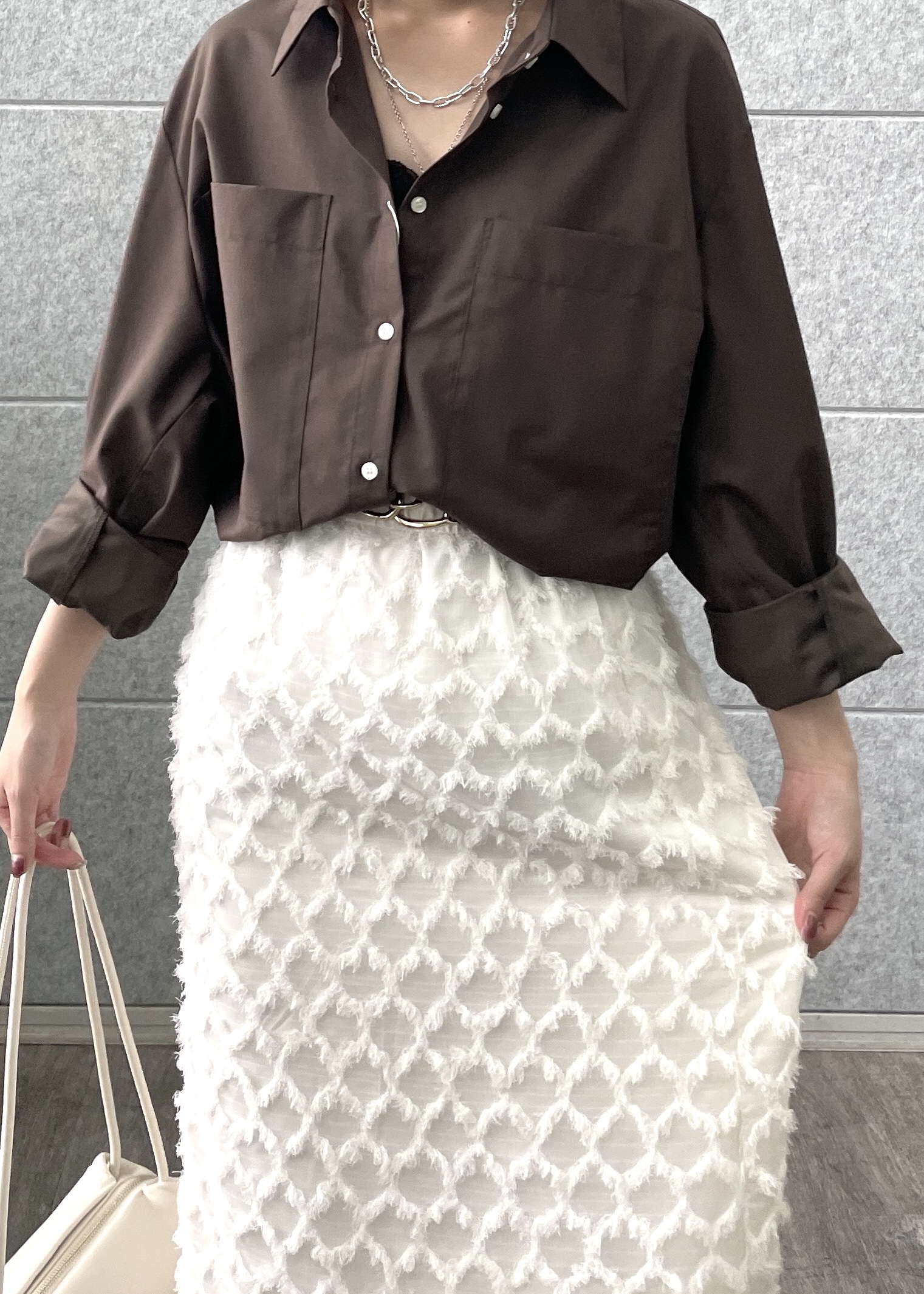 Renoさんの「INDIVI｜メタルペンダントネックレス」を使ったコーディネート