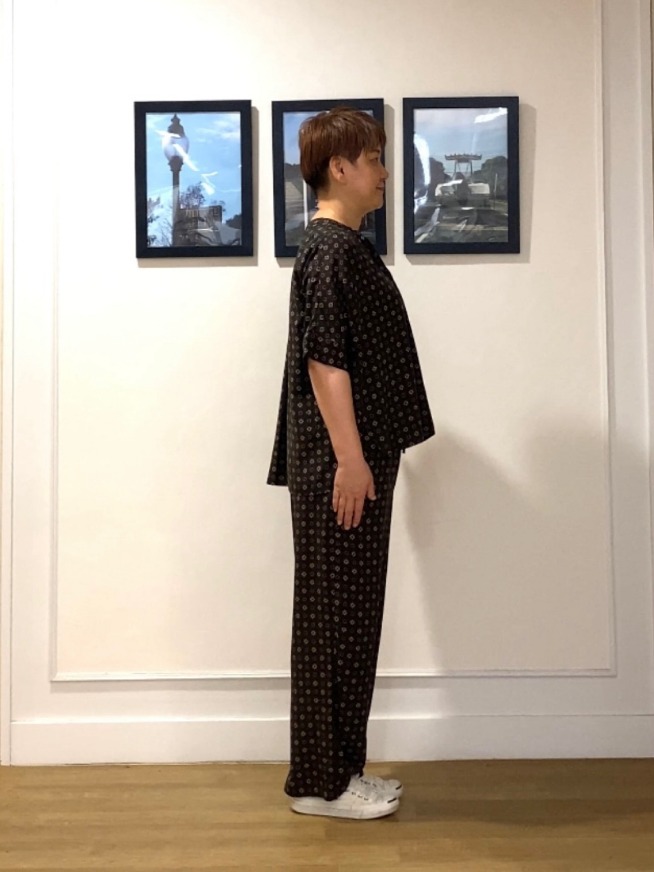 Hiroさんの「Dessin｜【セットアップ可】小紋柄プリント スキッパーシャツ」を使ったコーディネート