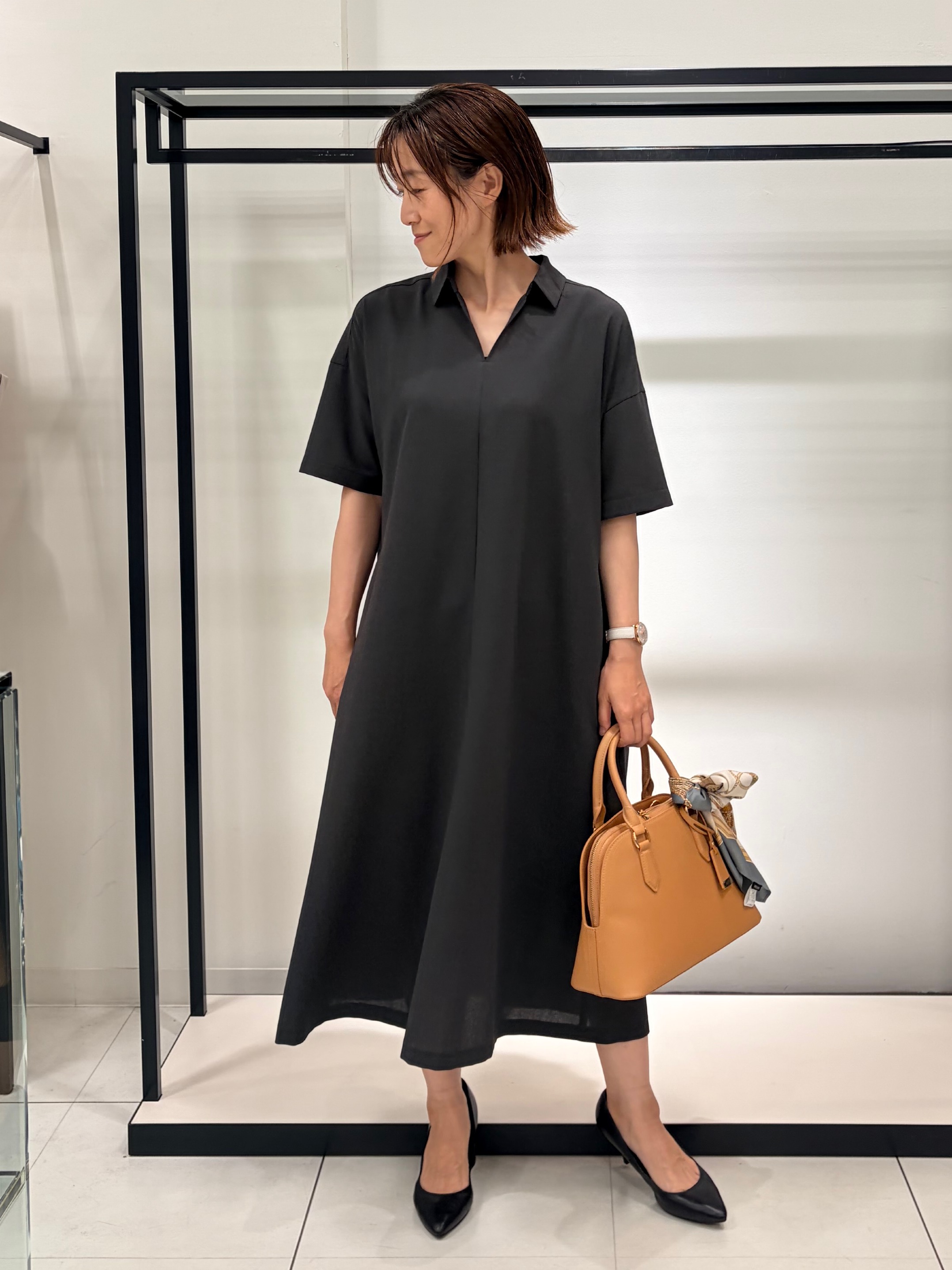 Mikiさんの「UNTITLED｜【UVカット/接触冷感/通気性】エアリークールワンピース」を使ったコーディネート
