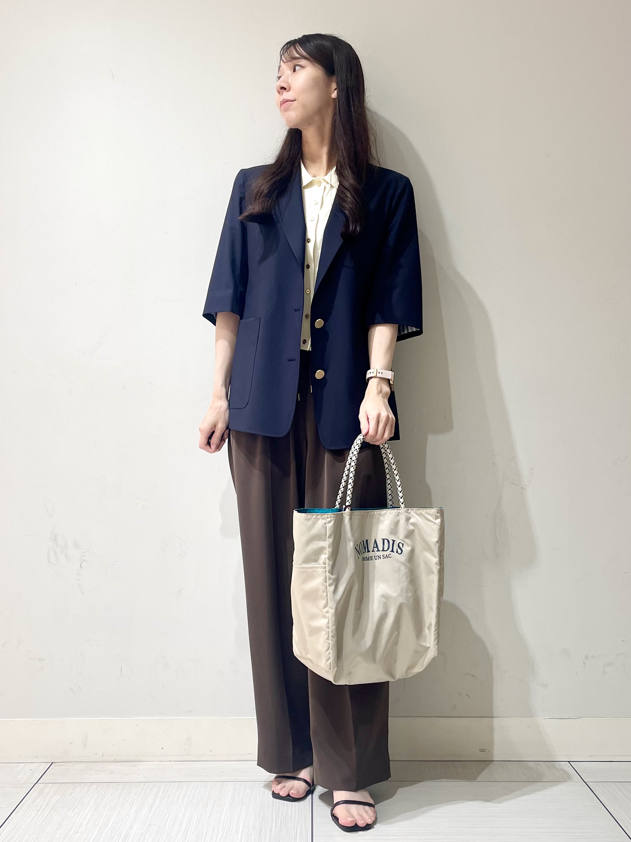 ことさんの「DRESSTERIOR｜【接触冷感/セットアップ可】 2WAYストレッチスリークオータージャケット」を使ったコーディネート
