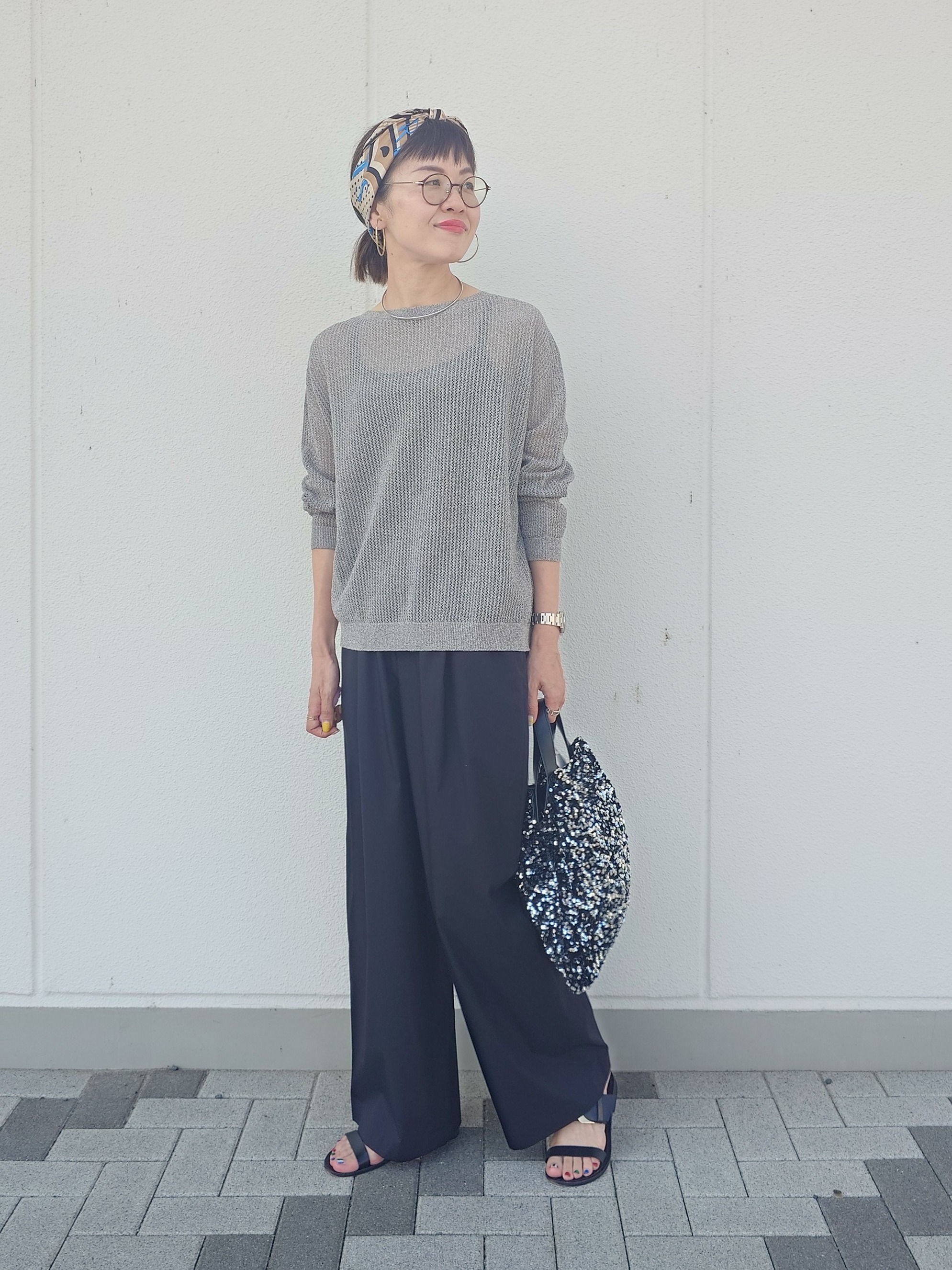 MUTSUKOさんの「UNTITLED｜シアーメッシュニット」を使ったコーディネート