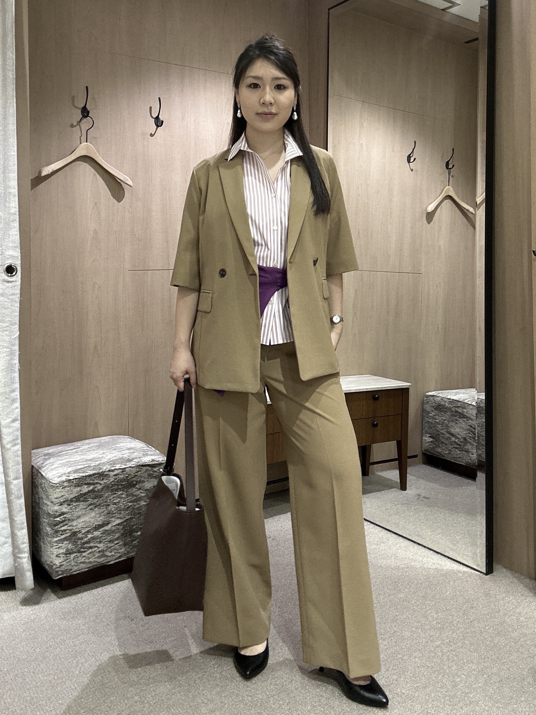 YURIさんの「UNTITLED｜【接触冷感/吸水速乾/UVカット】ドルマンスリーブシャツ」を使ったコーディネート