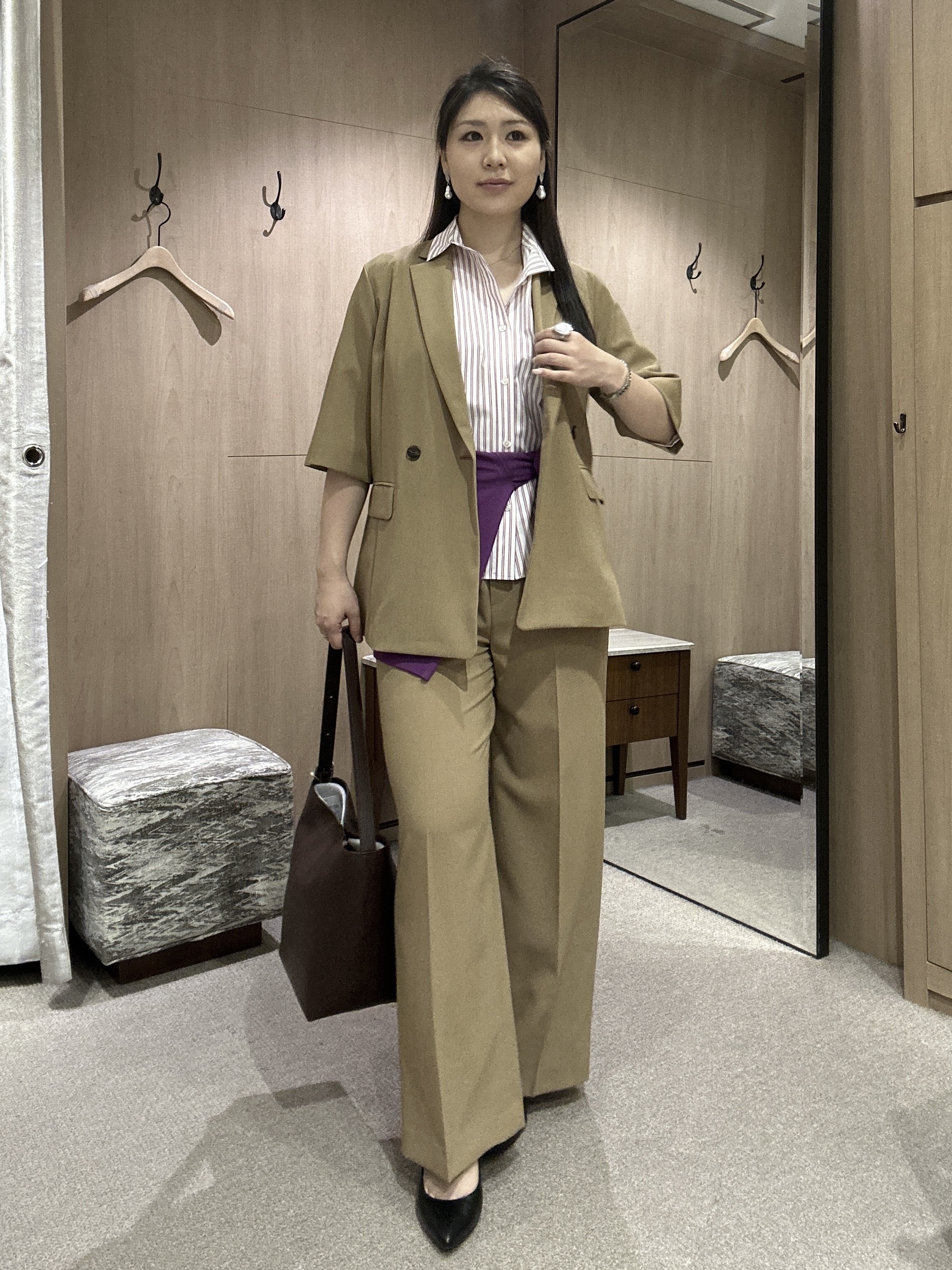 YURIさんの「UNTITLED｜【接触冷感/吸水速乾/UVカット】ドルマンスリーブシャツ」を使ったコーディネート