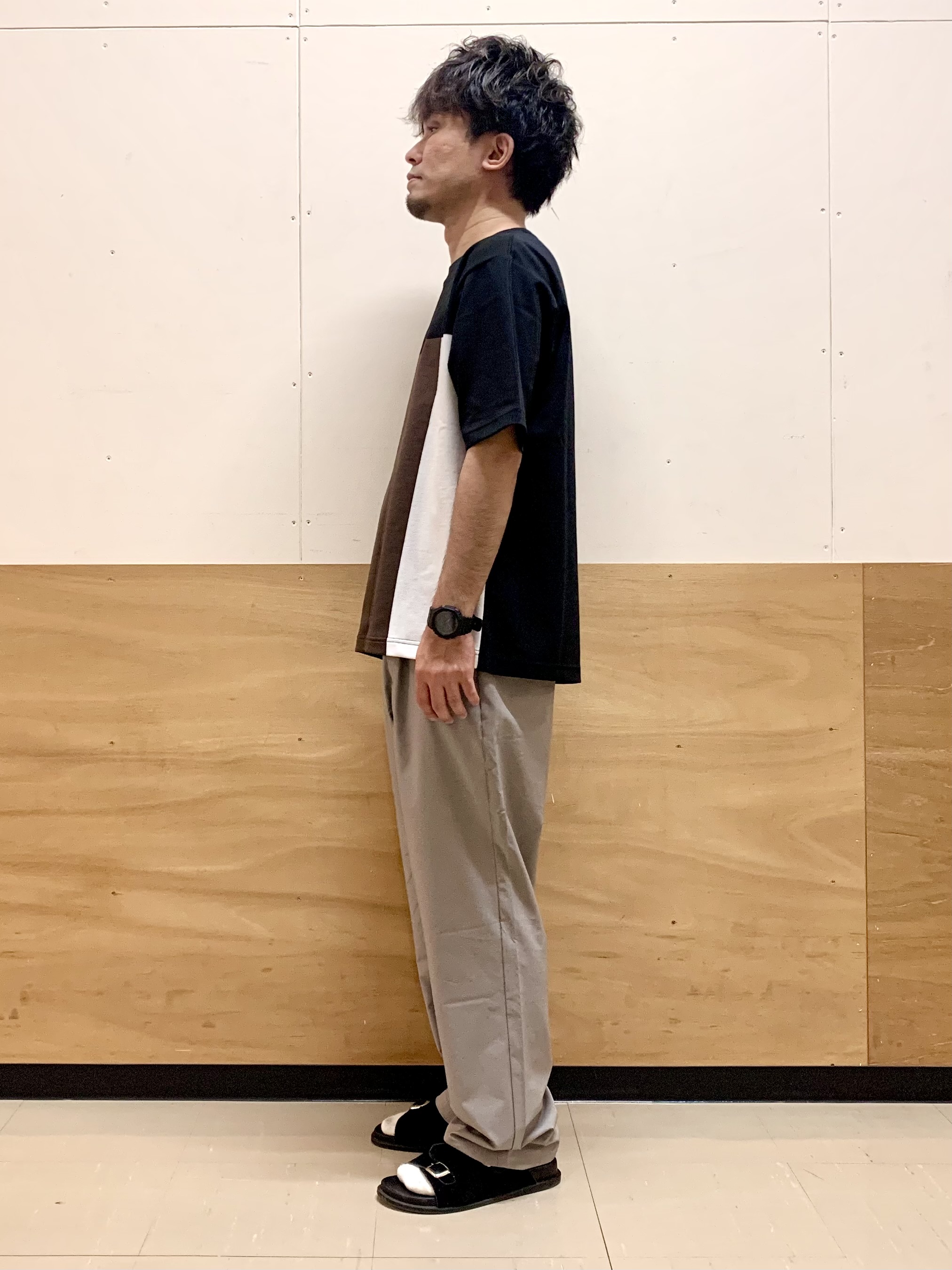 MATUさんの「THE SHOP TK｜【洗濯機OK】ブロッキング半袖ニット」を使ったコーディネート