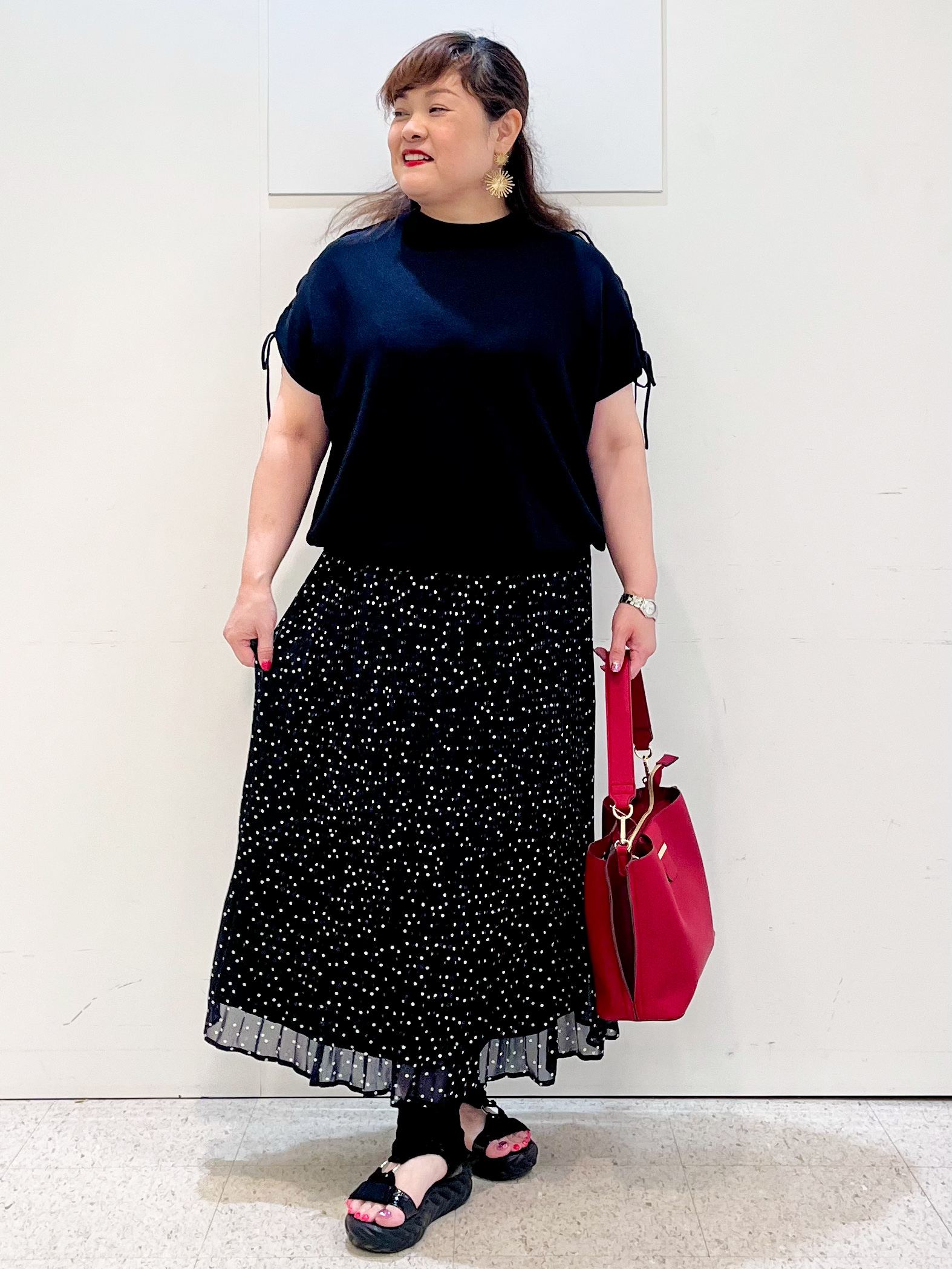 kimmyさんの「Reflect｜レースアップスリーブデザインニット」を使ったコーディネート
