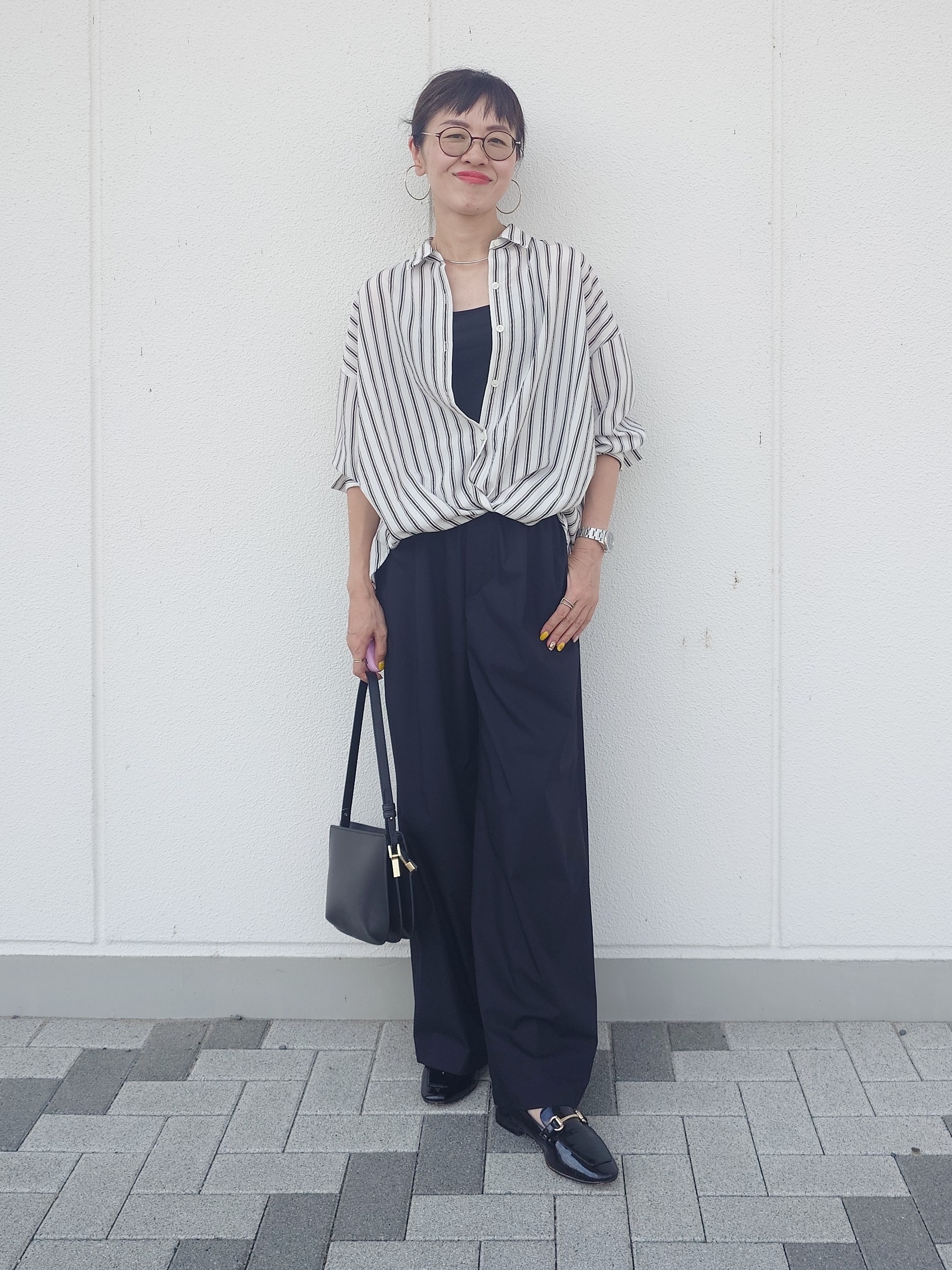 MUTSUKOさんの「UNTITLED｜ストライプシャツ」を使ったコーディネート