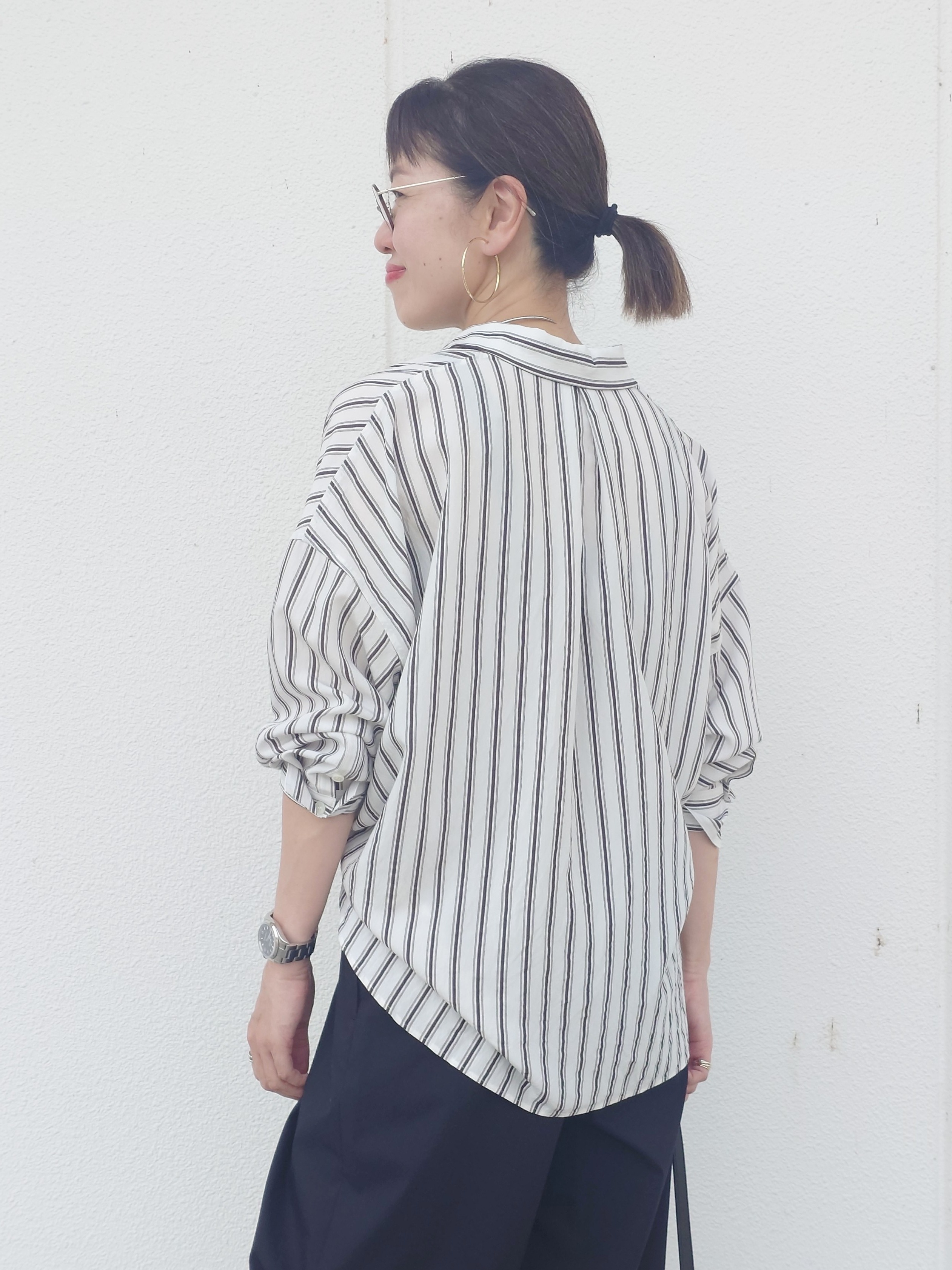 MUTSUKOさんの「UNTITLED｜ストライプシャツ」を使ったコーディネート