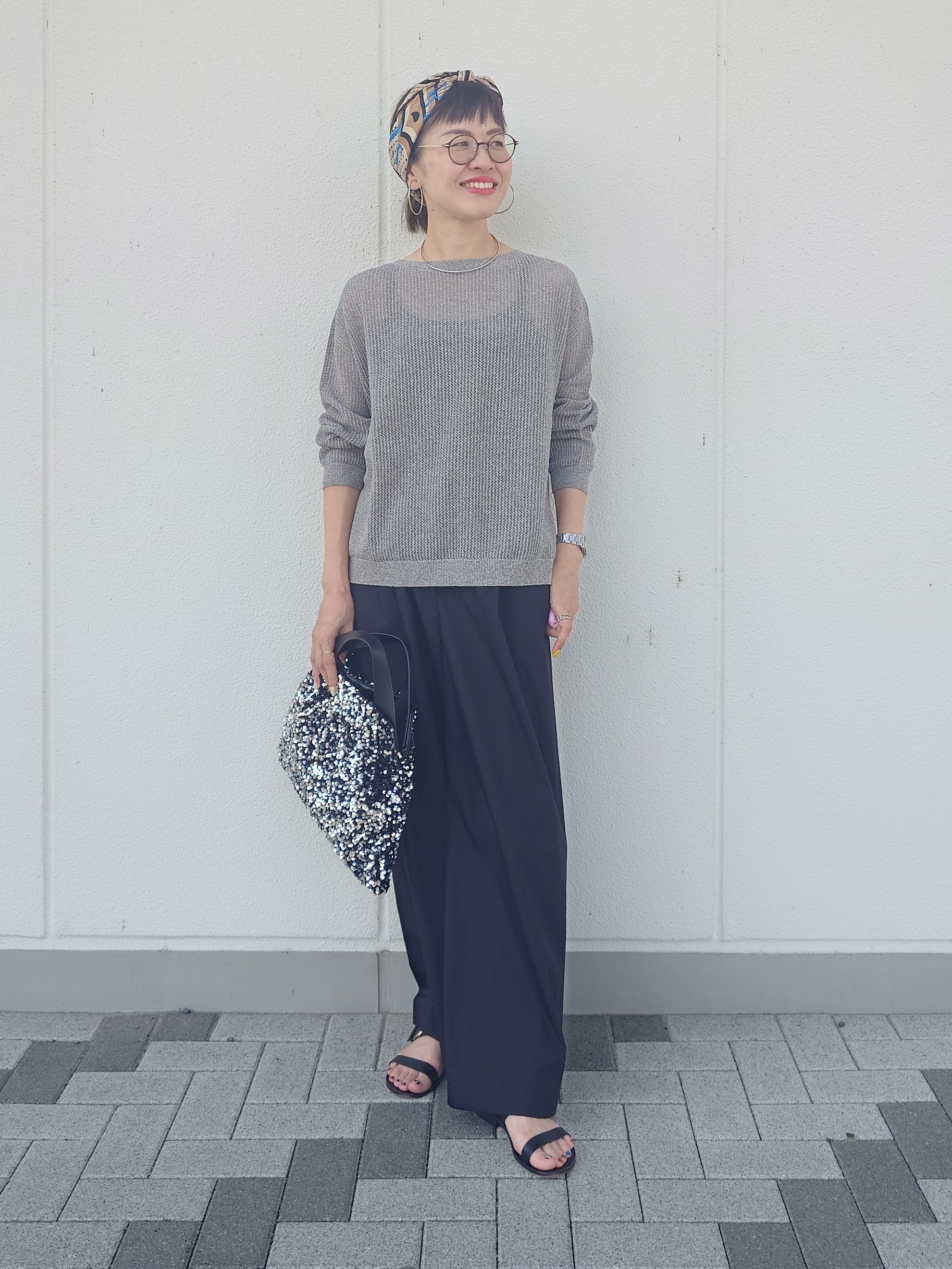 MUTSUKOさんの「UNTITLED｜シアーメッシュニット」を使ったコーディネート