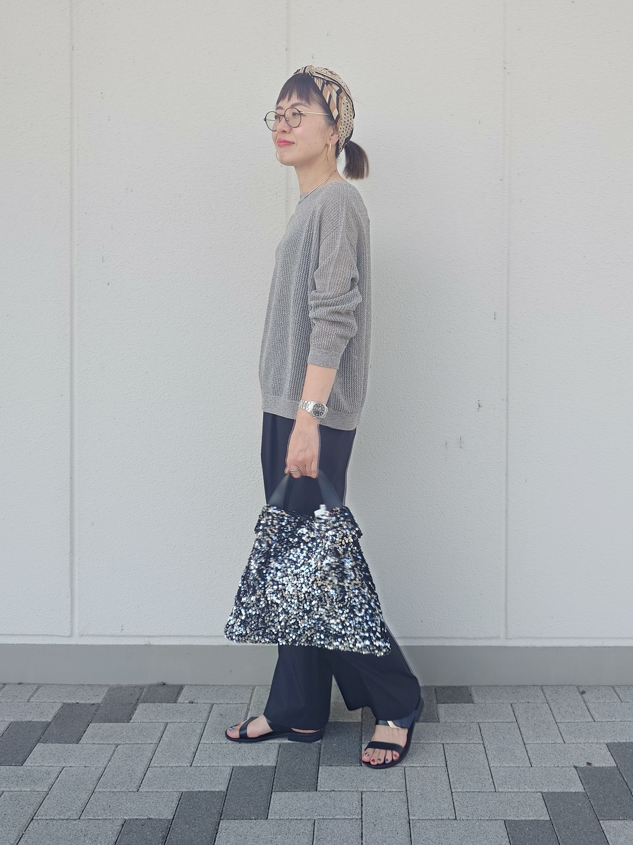 MUTSUKOさんの「UNTITLED｜シアーメッシュニット」を使ったコーディネート