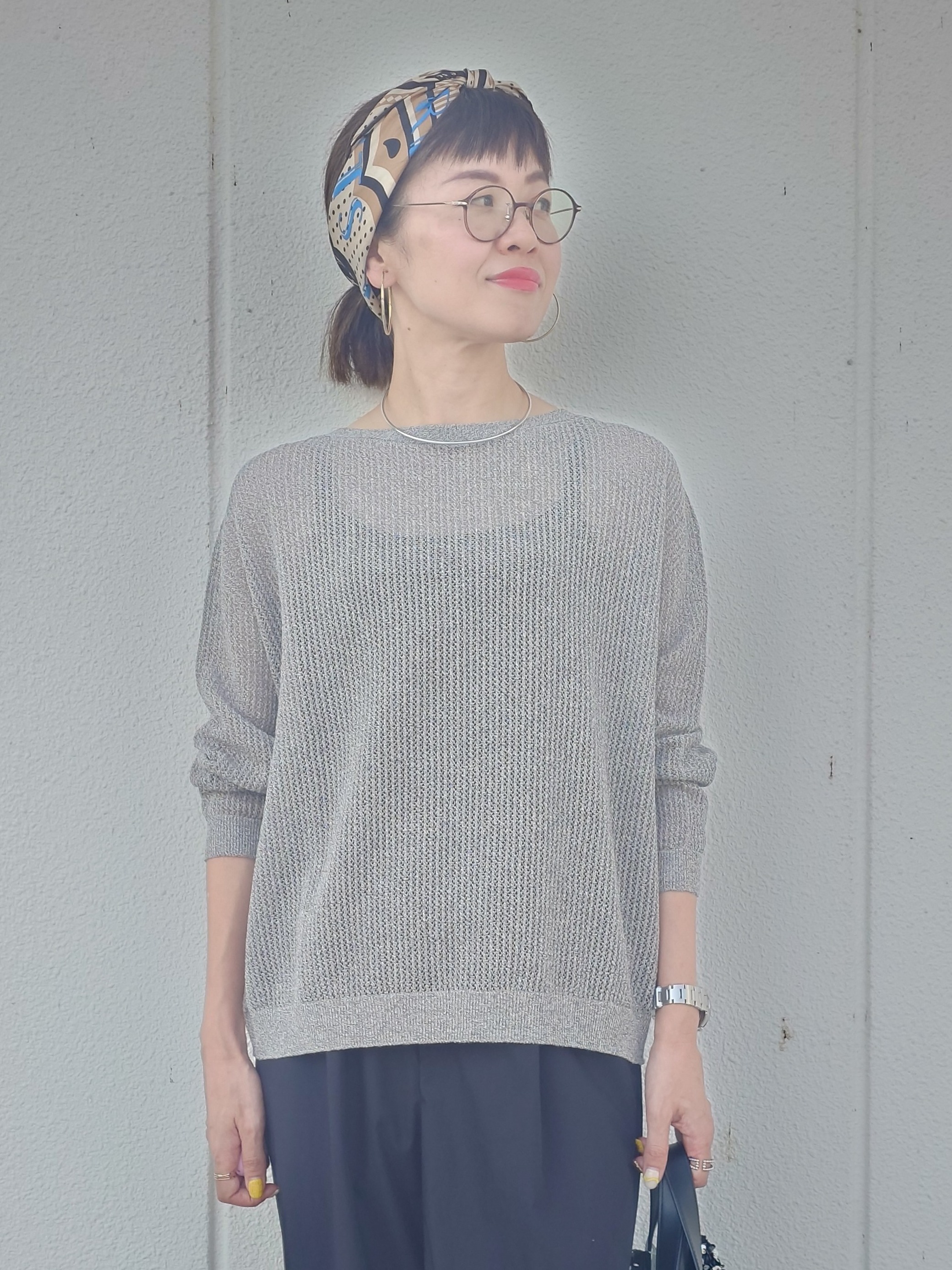 MUTSUKOさんの「UNTITLED｜シアーメッシュニット」を使ったコーディネート