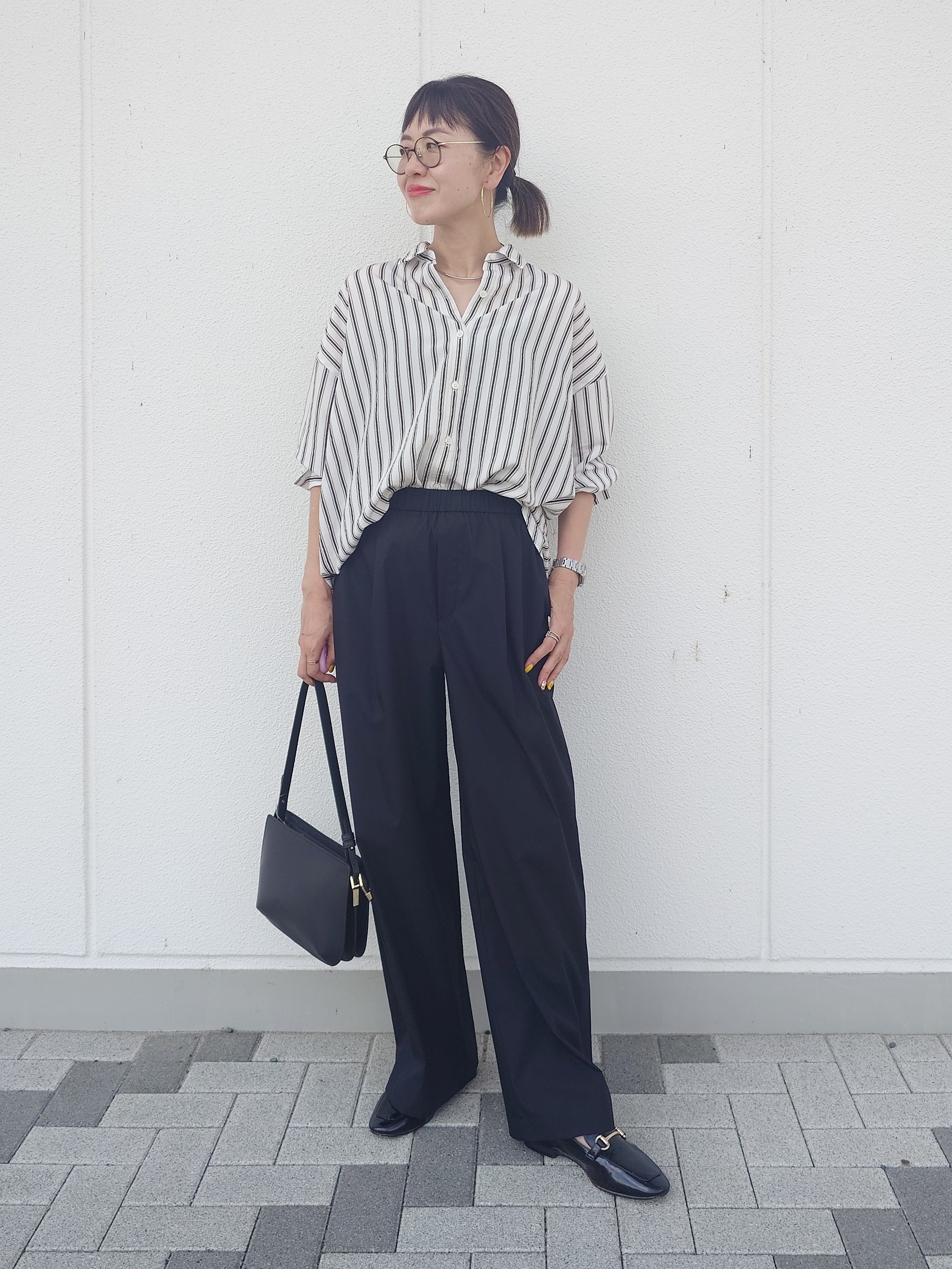 MUTSUKOさんの「UNTITLED｜ストライプシャツ」を使ったコーディネート
