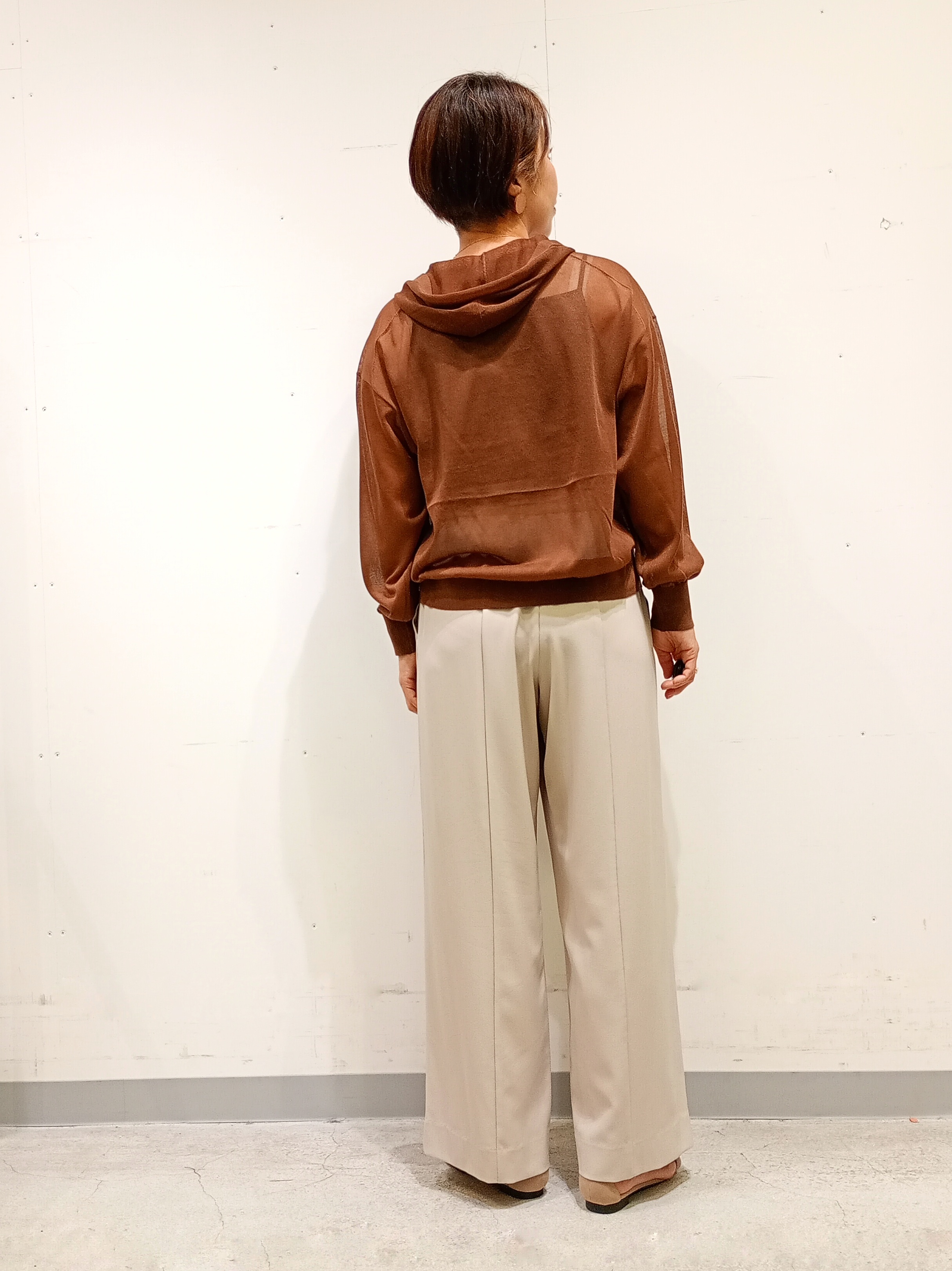 Kさんの「INDIVI｜【洗える／シアー】フーディー カーディガンニット」を使ったコーディネート
