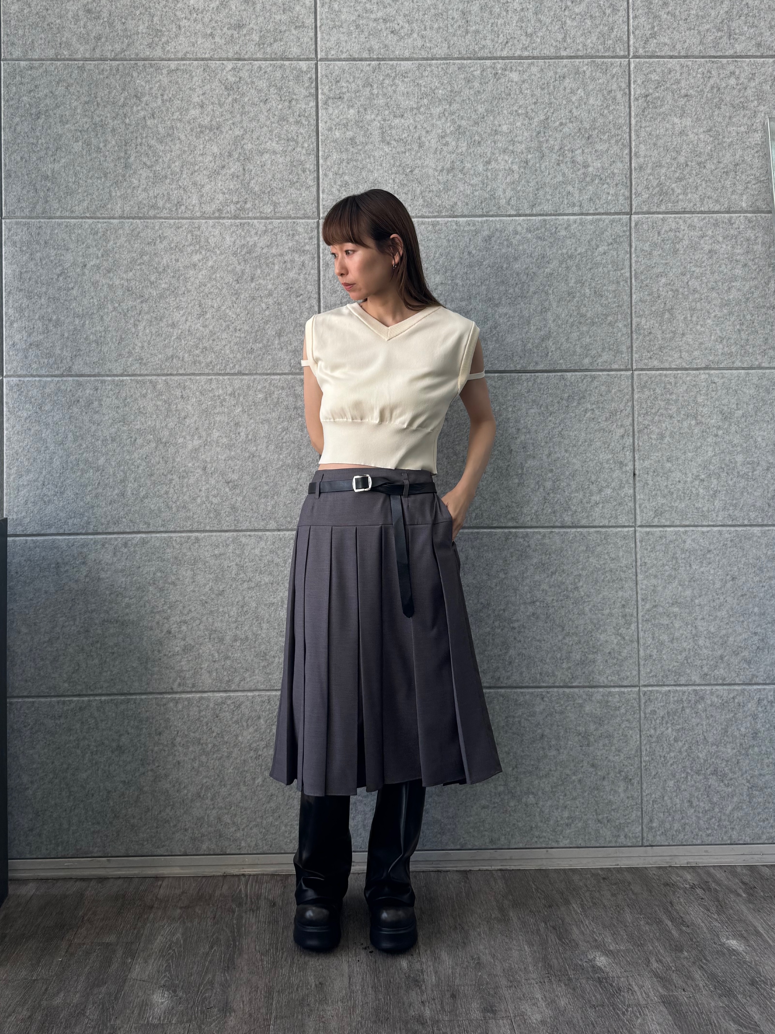 designer yukaさんの「CODE A｜design short vest」を使ったコーディネート