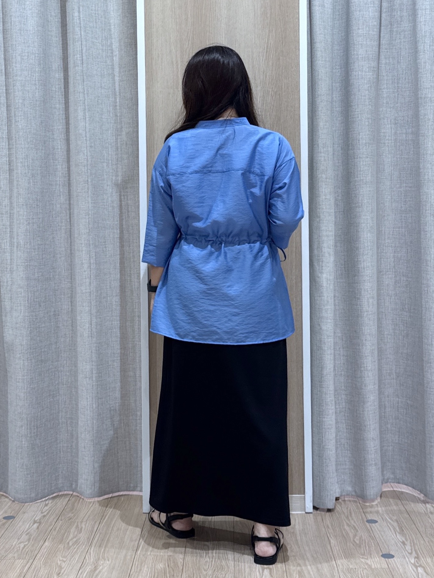 sachiさんの「grove｜5分袖ver登場！【体型カバー・洗える】シアーサファリシャツジャケット」を使ったコーディネート