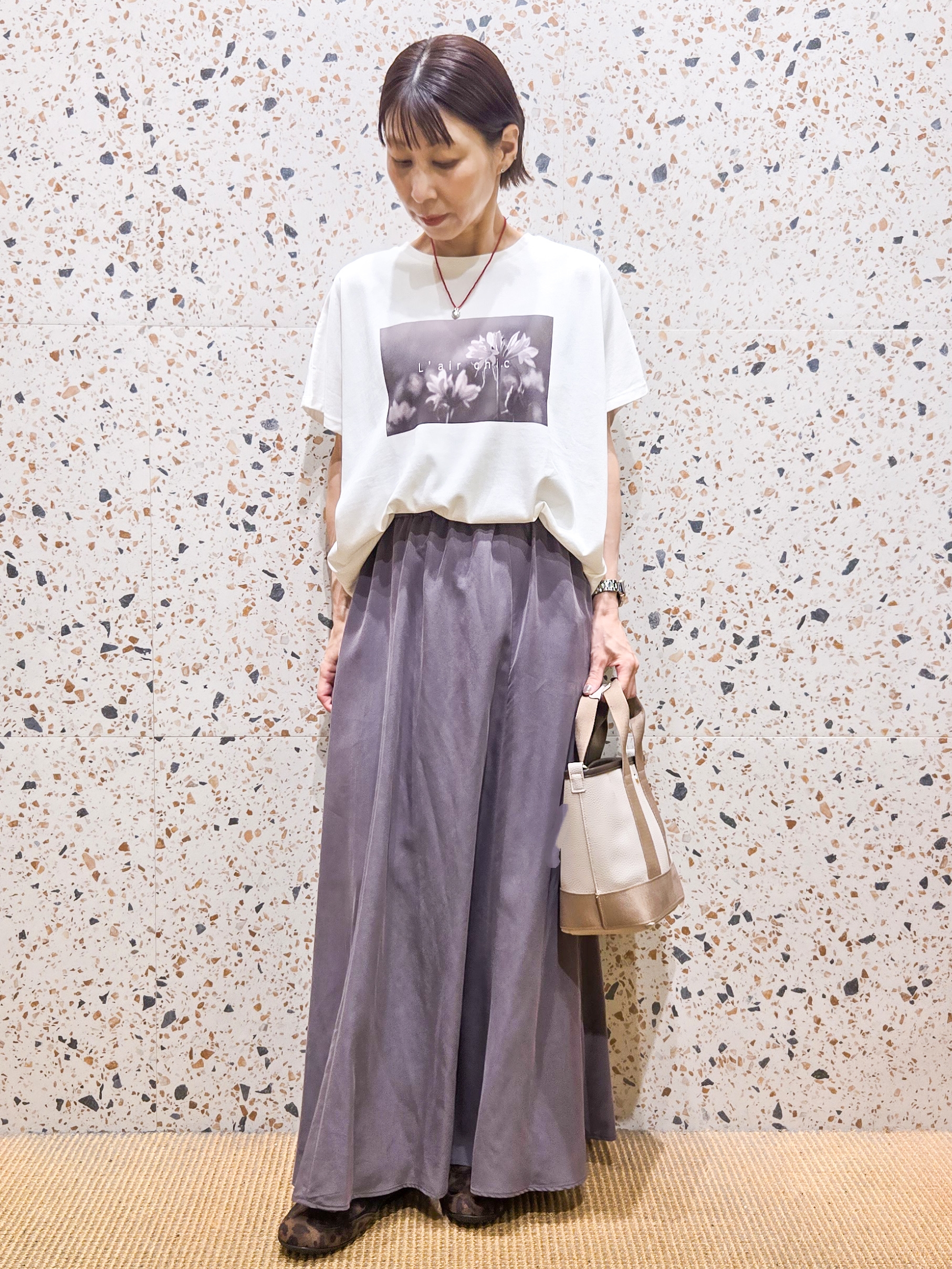 yoshimiさんの「OPAQUE.CLIP｜フォトプリントTシャツ【洗濯機OK】」を使ったコーディネート